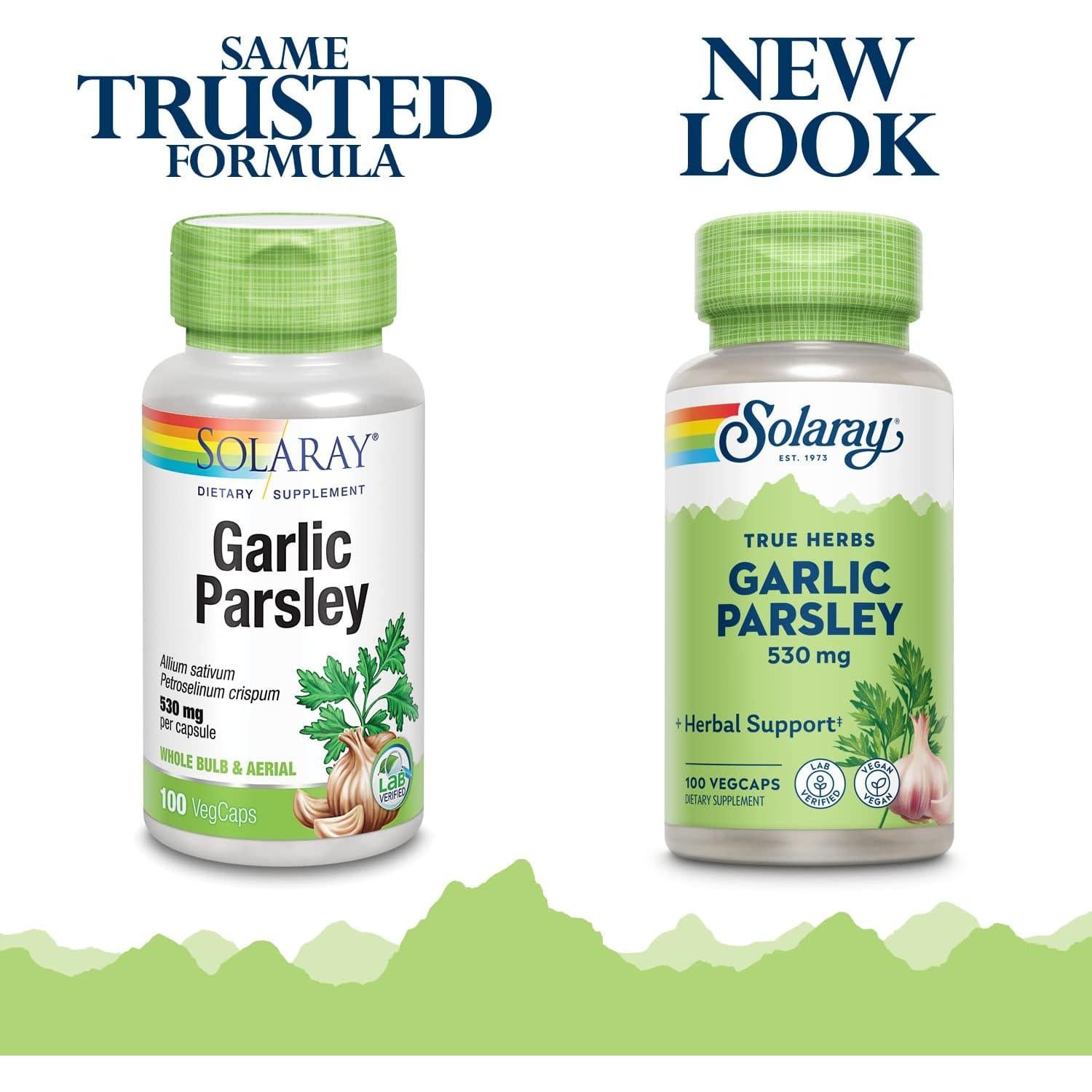 Solaray Bulbo de Ajo y Hoja de Perejil 530mg 100 VegCaps