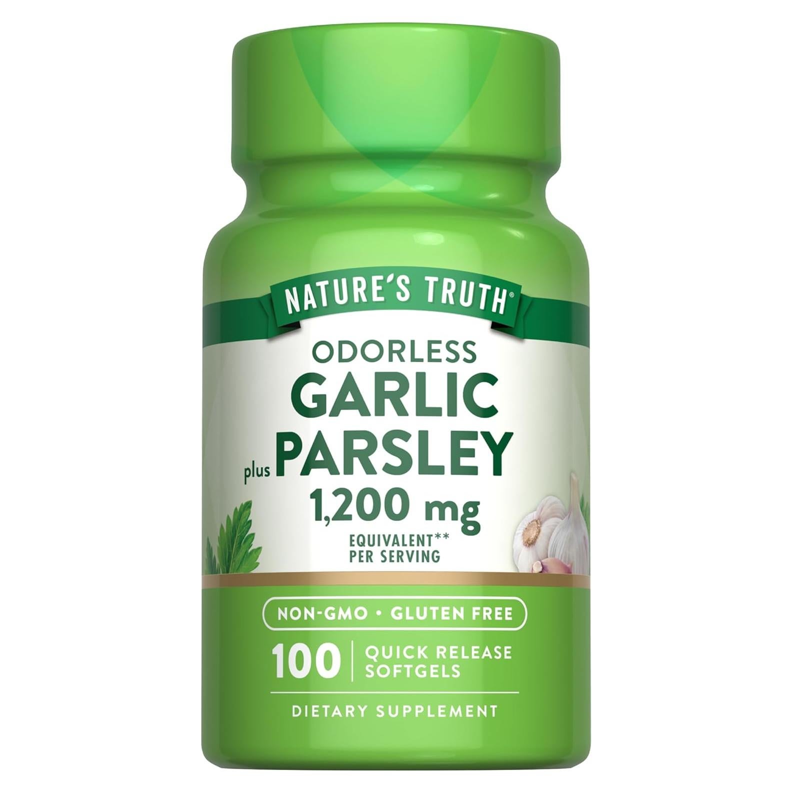 Suplemento de Ajo y Perejil Nature's Truth 1200mg 100 Gelatinas