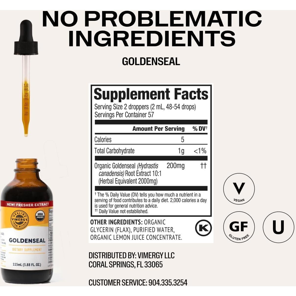 Tintura de Sello Dorado Vimergy 115 mL - Orgánica y Vegana