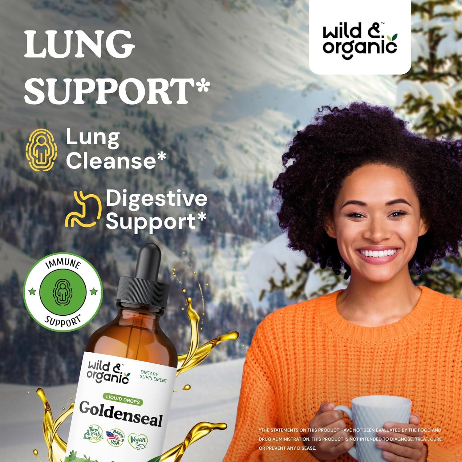 Tintura de Sello de Oro Silvestre y Orgánico 118.3 ml - Soporte Pulmones y Digestión