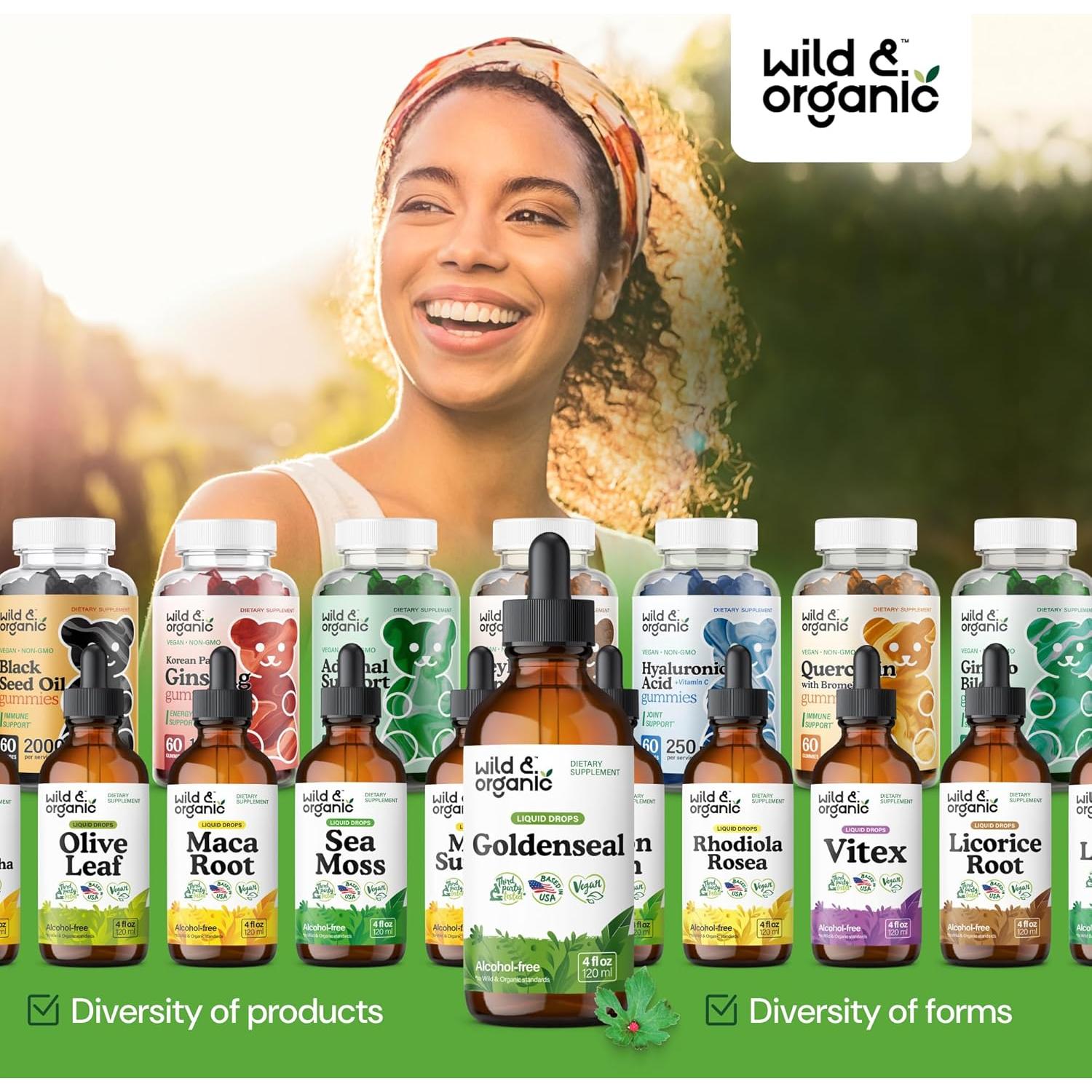 Tintura de Sello de Oro Silvestre y Orgánico 118.3 ml - Soporte Pulmones y Digestión