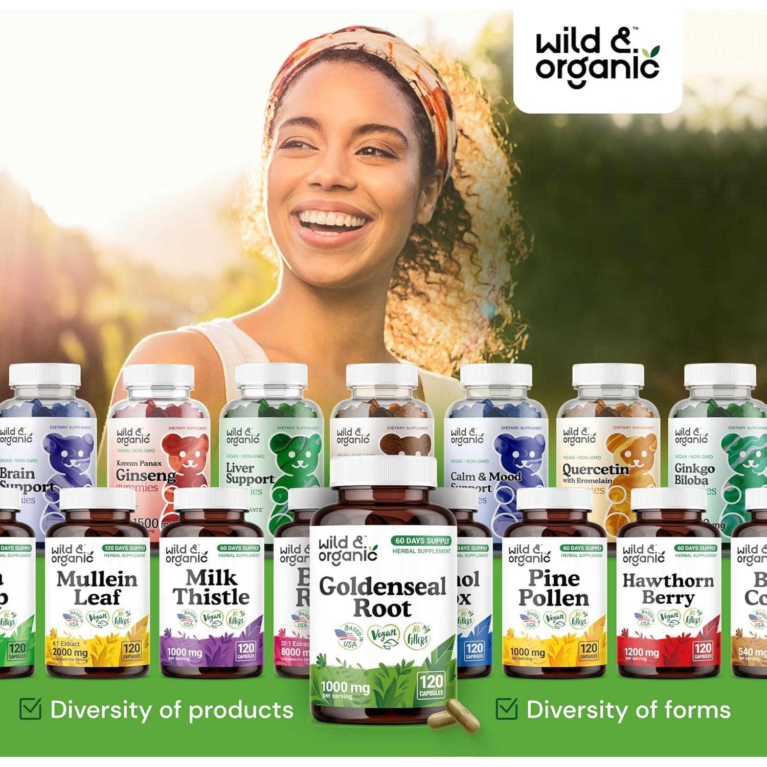 Cápsulas de Sello de Oro Silvestre y Orgánico 120 Unidades - Suplemento Inmunológico