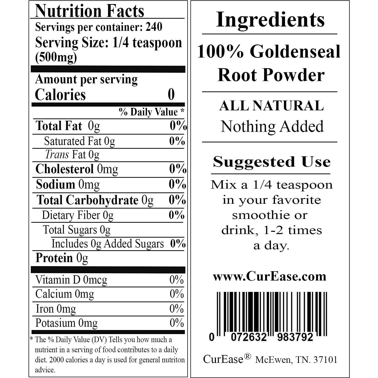 Polvo de Raíz de Sello Dorado CurEase 120g - 240 Porciones