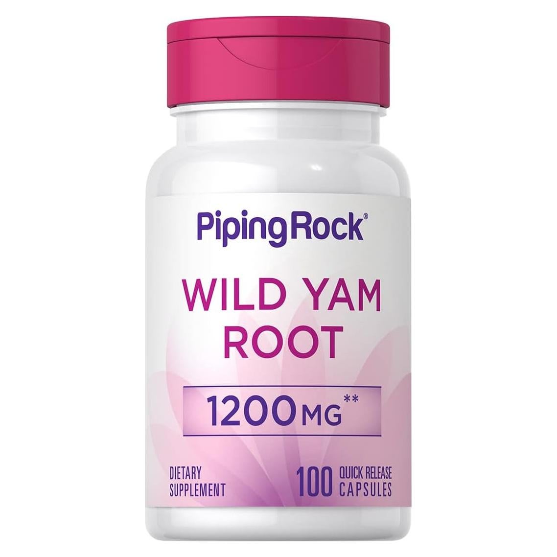 Cápsulas de raíz de ñame silvestre Piping Rock 1200mg - 100 unidades