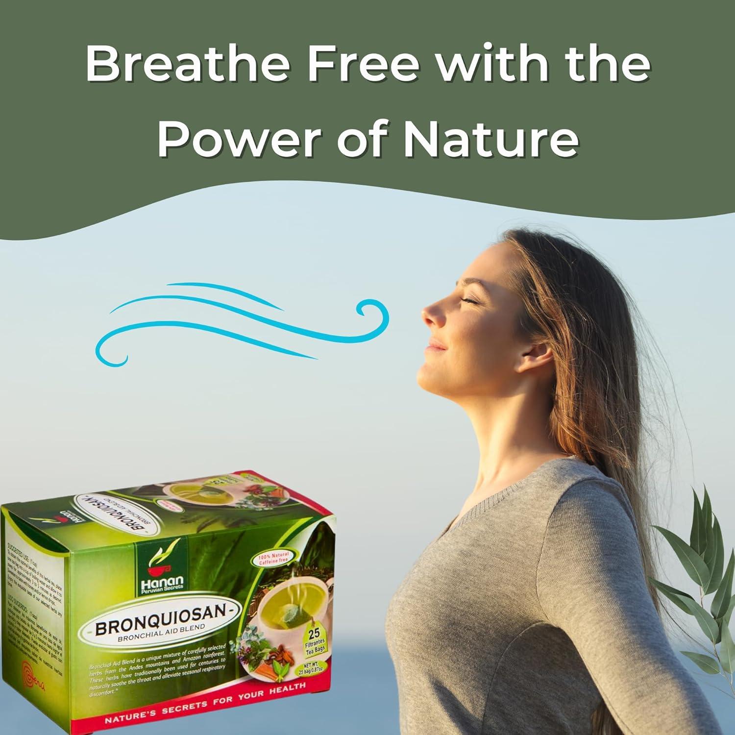 Té Herbal Bronquiosan Hanan 25 Bolsitas Eucalipto y Uña de Gato