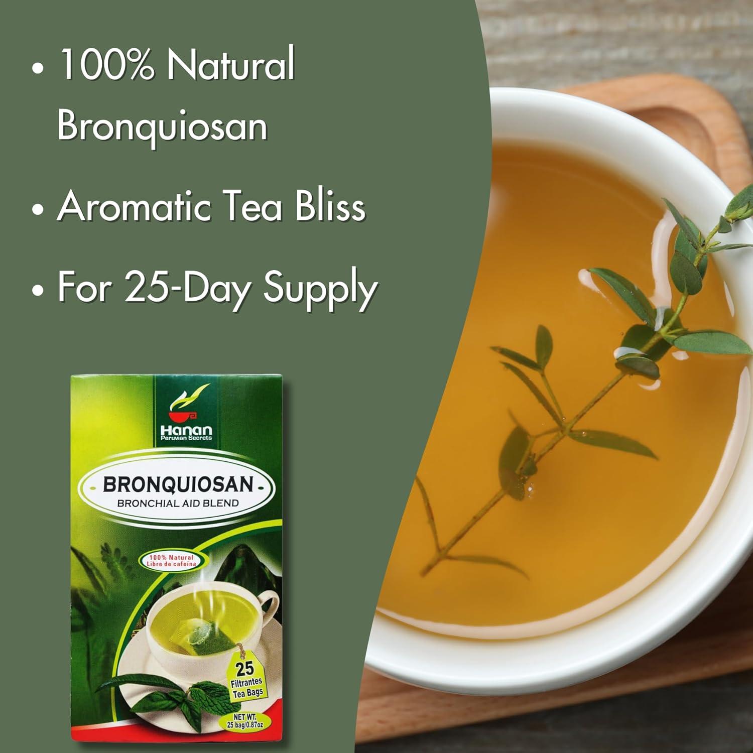 Té Herbal Bronquiosan Hanan 25 Bolsitas Eucalipto y Uña de Gato