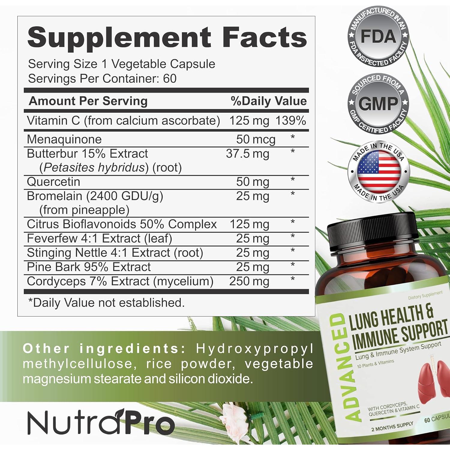 Suplemento Pulmonar NutraPro 60 Cápsulas - Soporte Inmunológico