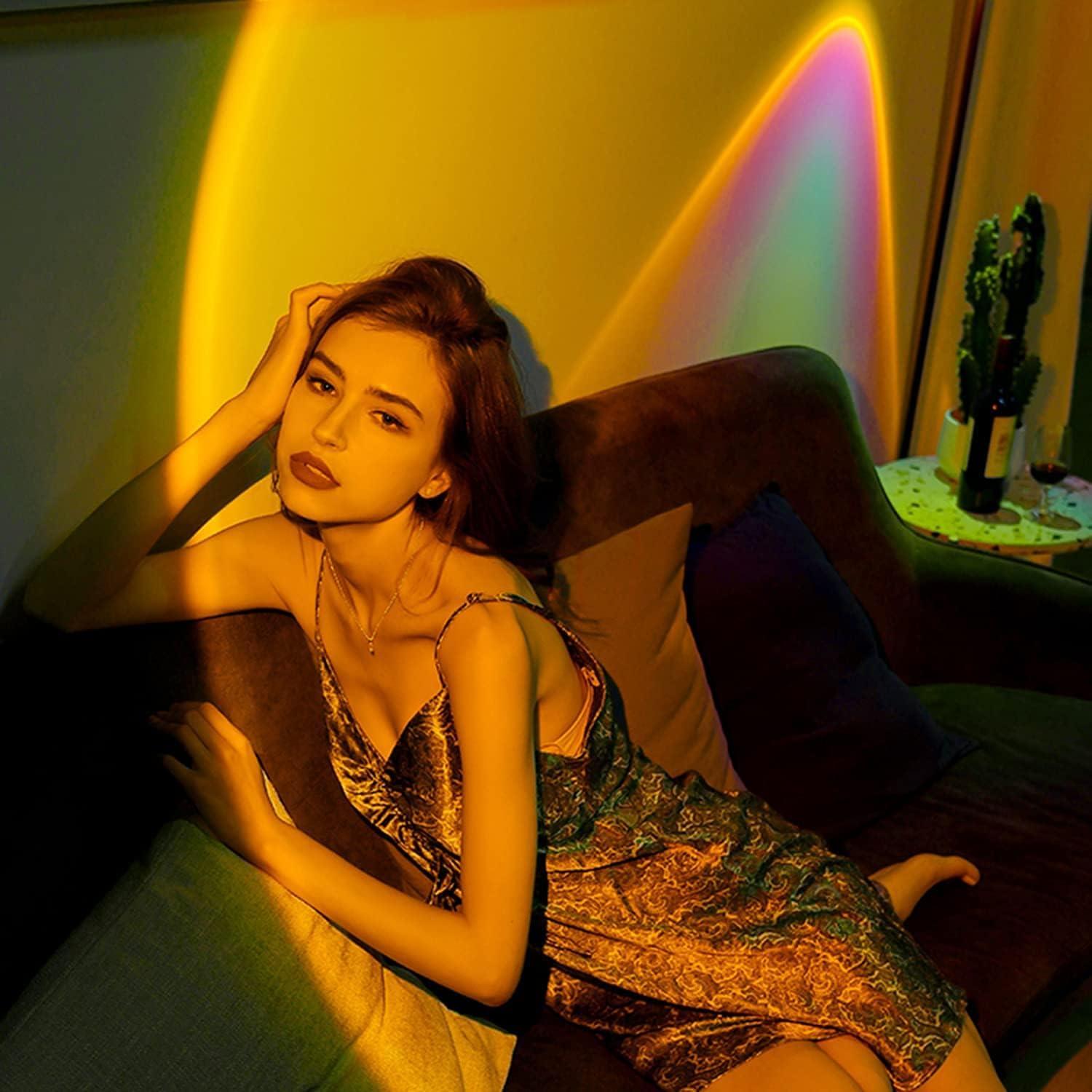 Lámpara de Atardecer CORATED Multicolor con Control Remoto