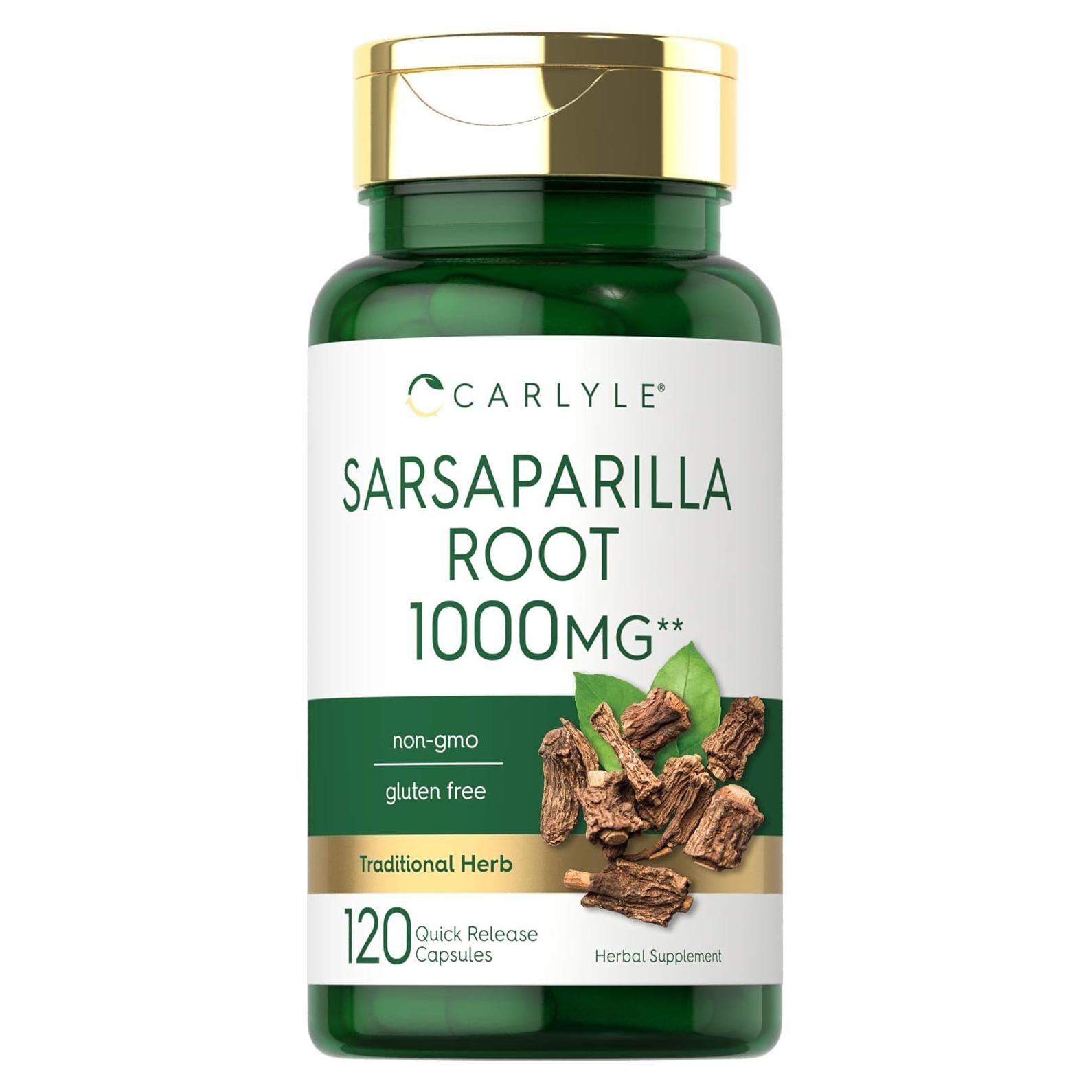 Cápsulas de raíz de sarsaparilla Carlyle 1000mg - 120 unidades