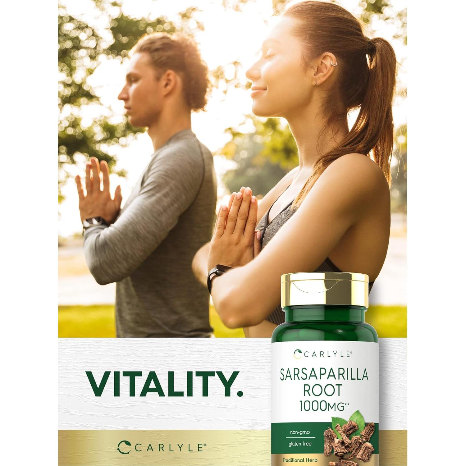 Cápsulas de raíz de sarsaparilla Carlyle 1000mg - 120 unidades