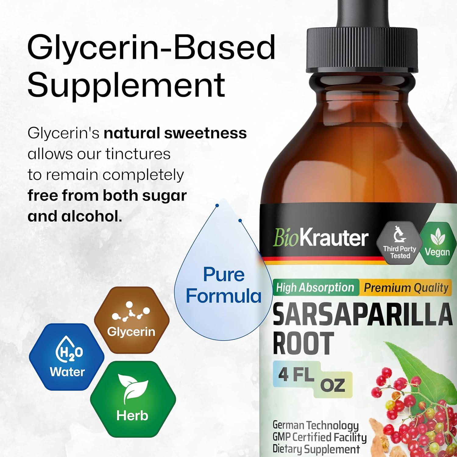 Tinctura de Sarsaparilla BioKrauter 118 ml - Vegana y Sin Alcohol