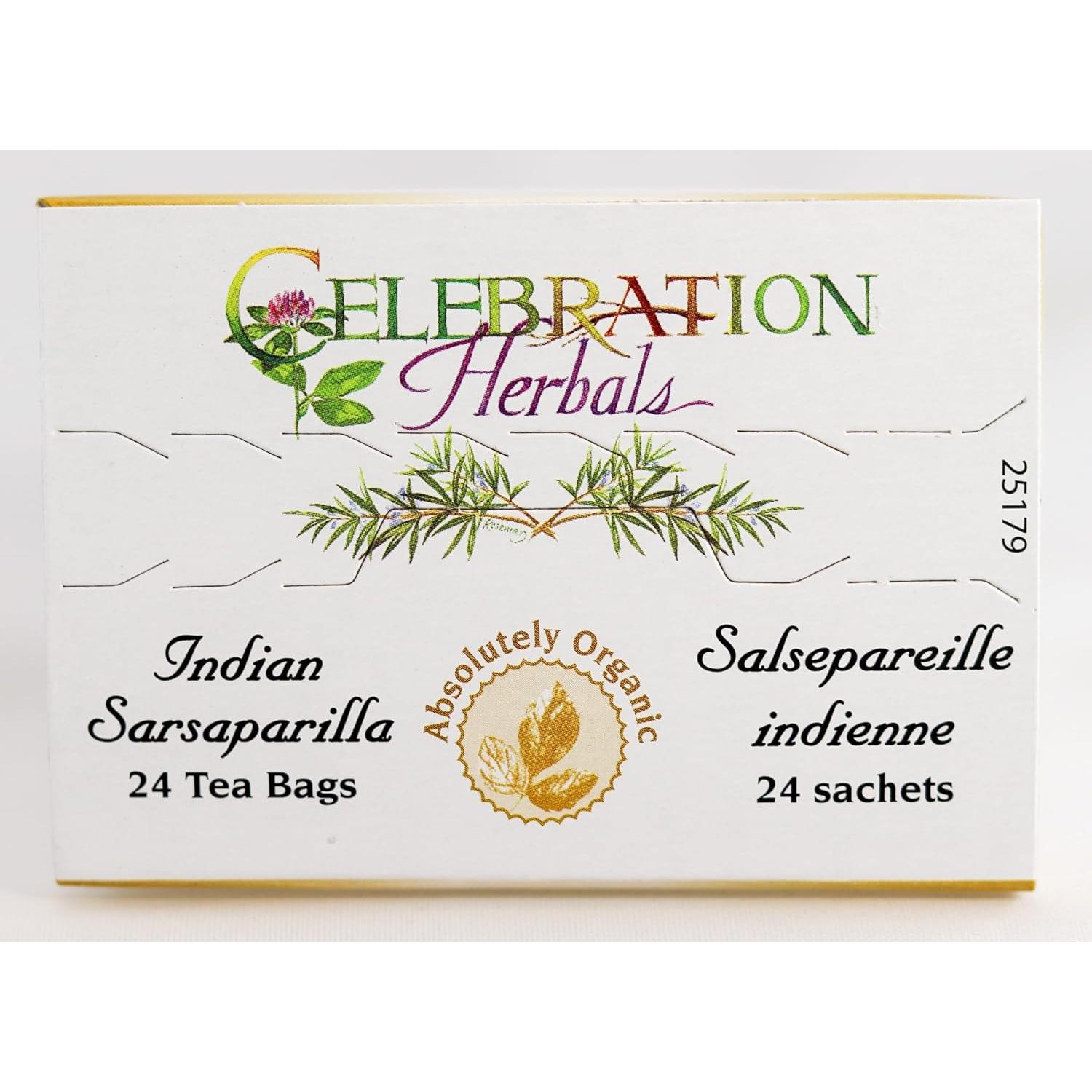Té de raíz de sarsaparilla orgánico Celebration Herbals 24 bolsas