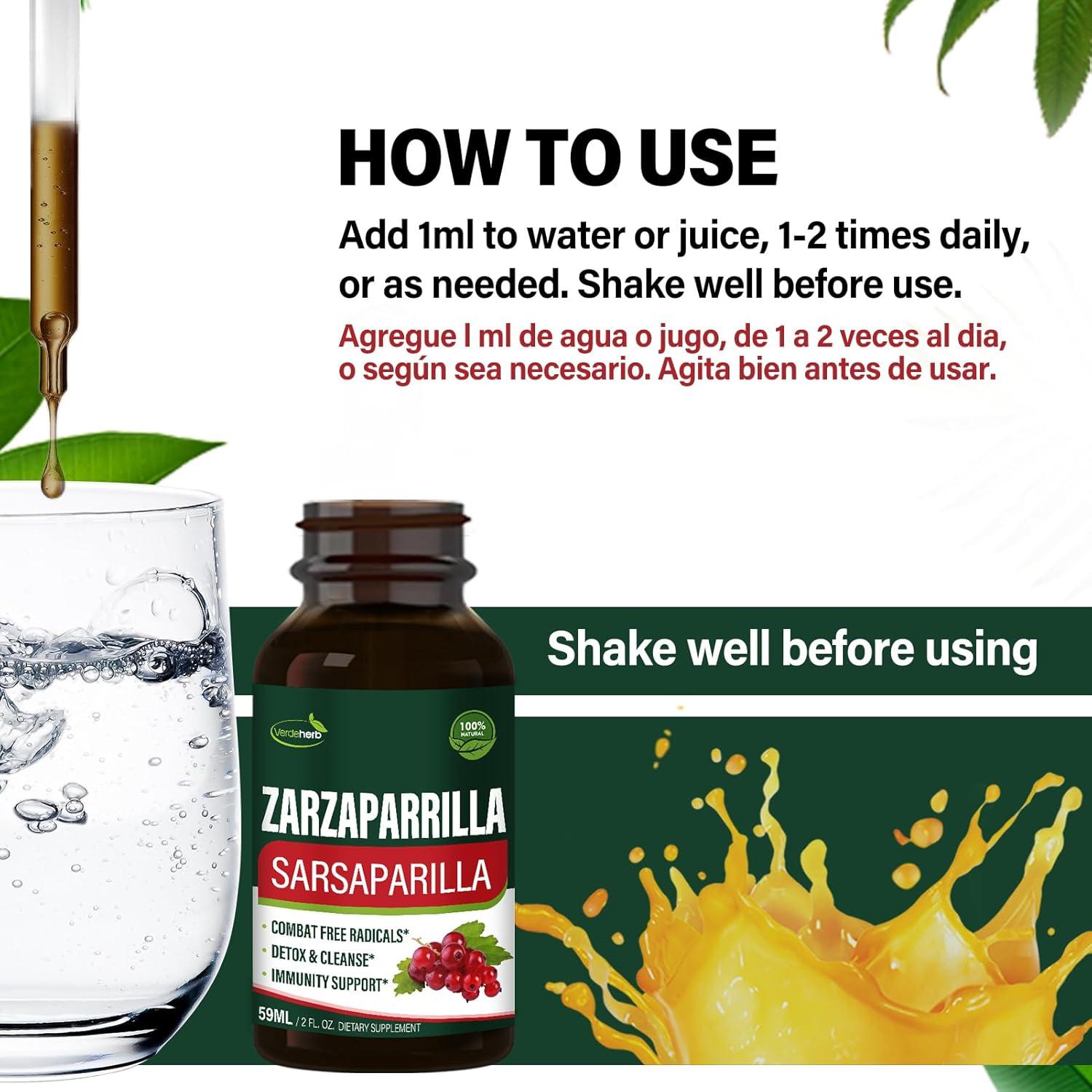 Extracto de Raíz de Zarzaparrilla Verdeherb 59 ml - Detox y Apoyo Inmunológico