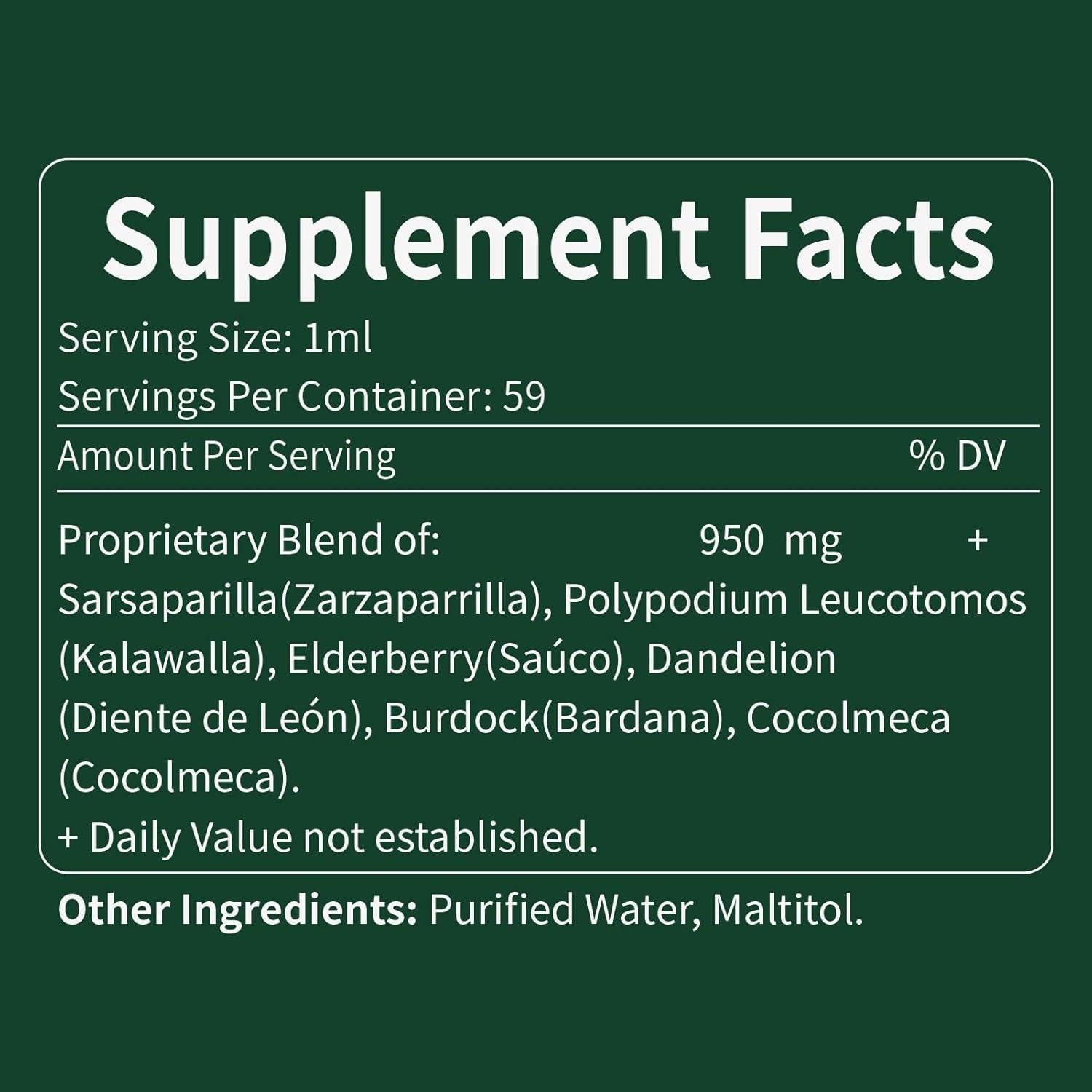 Extracto de Raíz de Zarzaparrilla Verdeherb 59 ml - Detox y Apoyo Inmunológico