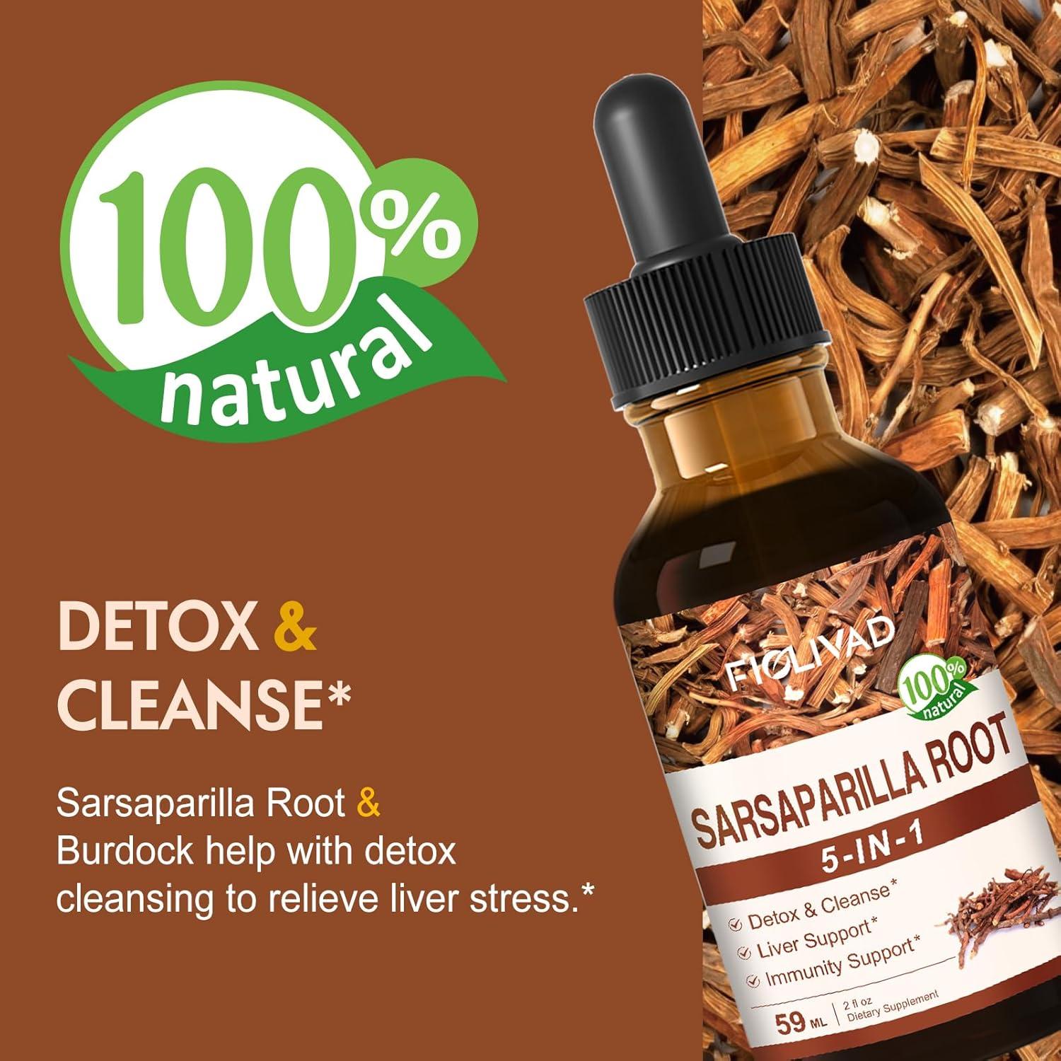 Gotas de Raíz de Sarsaparilla FIOLIVAD 59ml - Desintoxicación Hepática