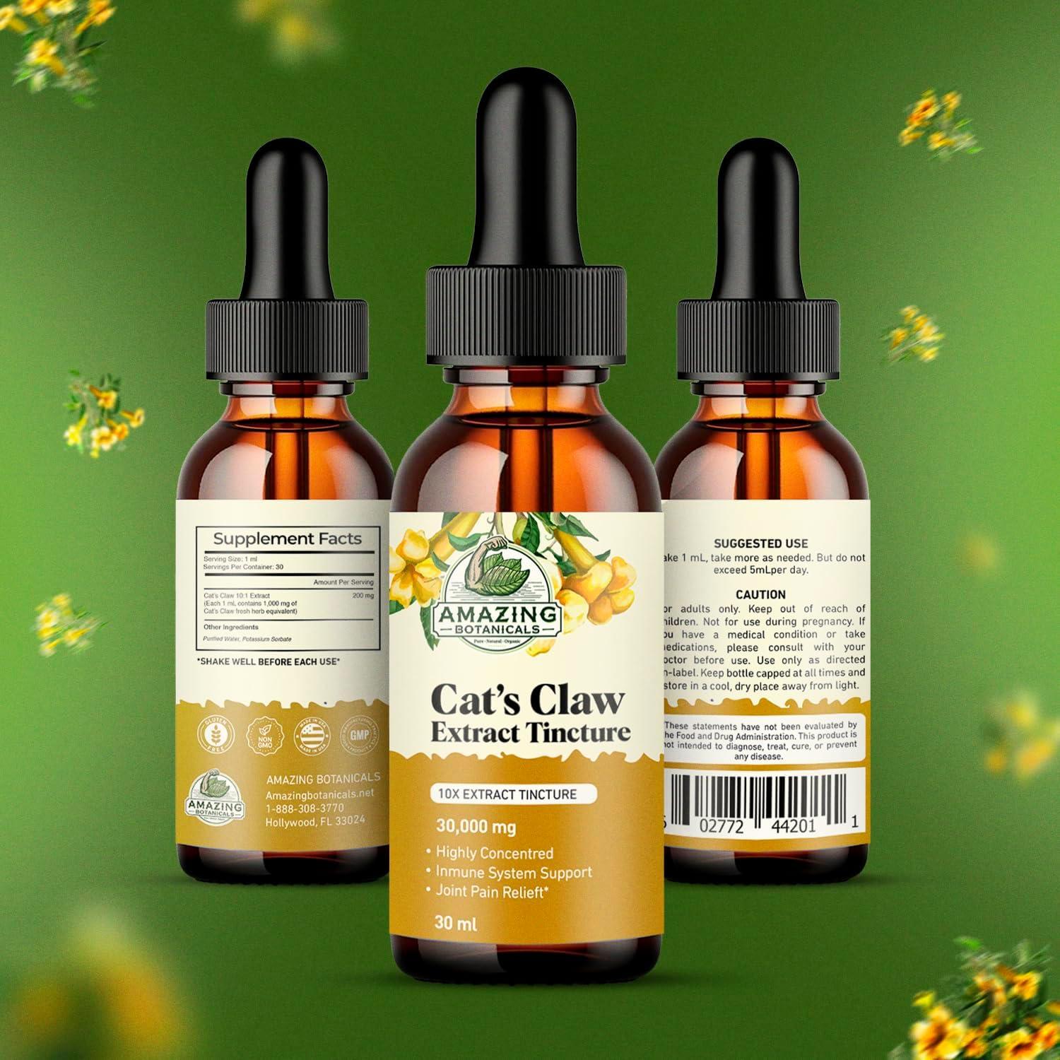 Tintura de Garra de Gato Orgánica Amazing Botanicals 30ml - Suplemento Inmunológico