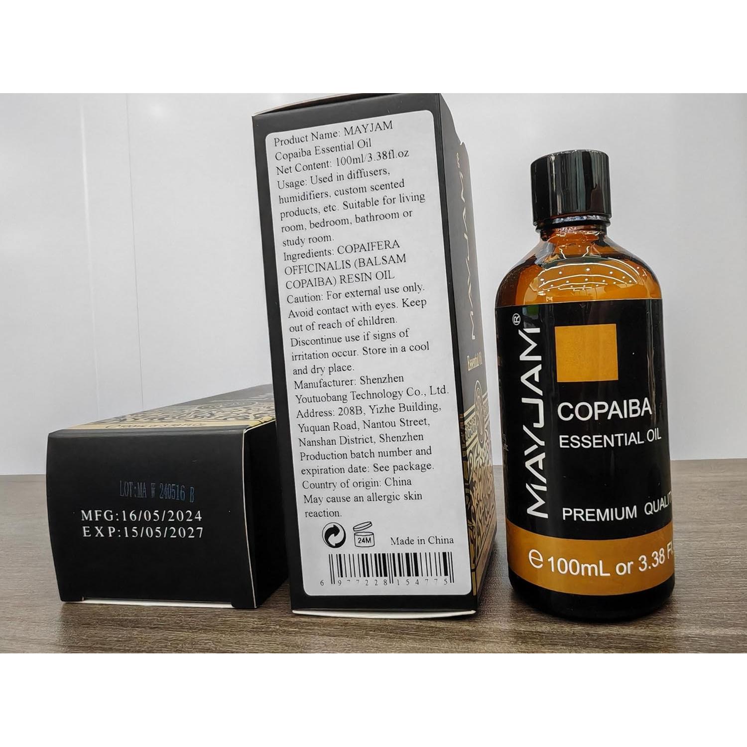 Aceite Esencial de Copaiba MAYJAM 100ML con Gotero de Vidrio