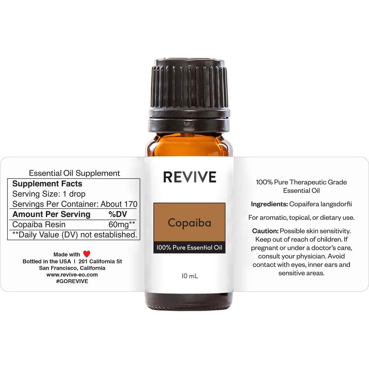 Aceite Esencial de Copaiba REVIVE 10ml - 100% Puro Grado Terapéutico