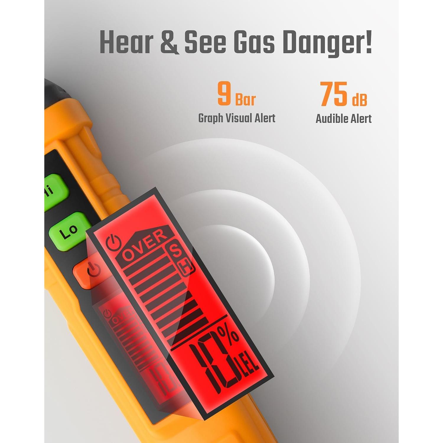 Detector de Fugas de Gas TOPTES PT210S con Sonda 10.16 cm