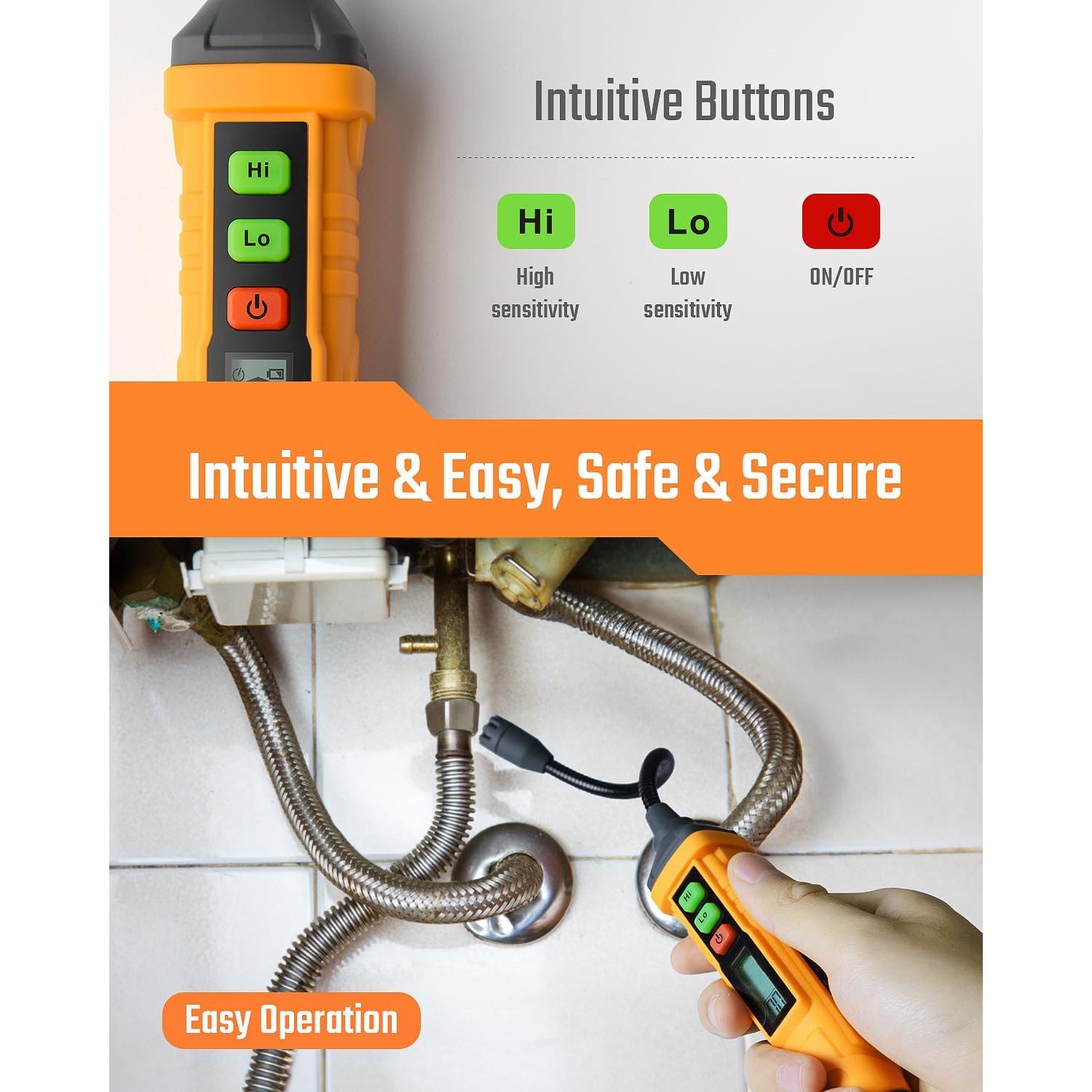 Detector de Fugas de Gas TOPTES PT210S con Sonda 10.16 cm