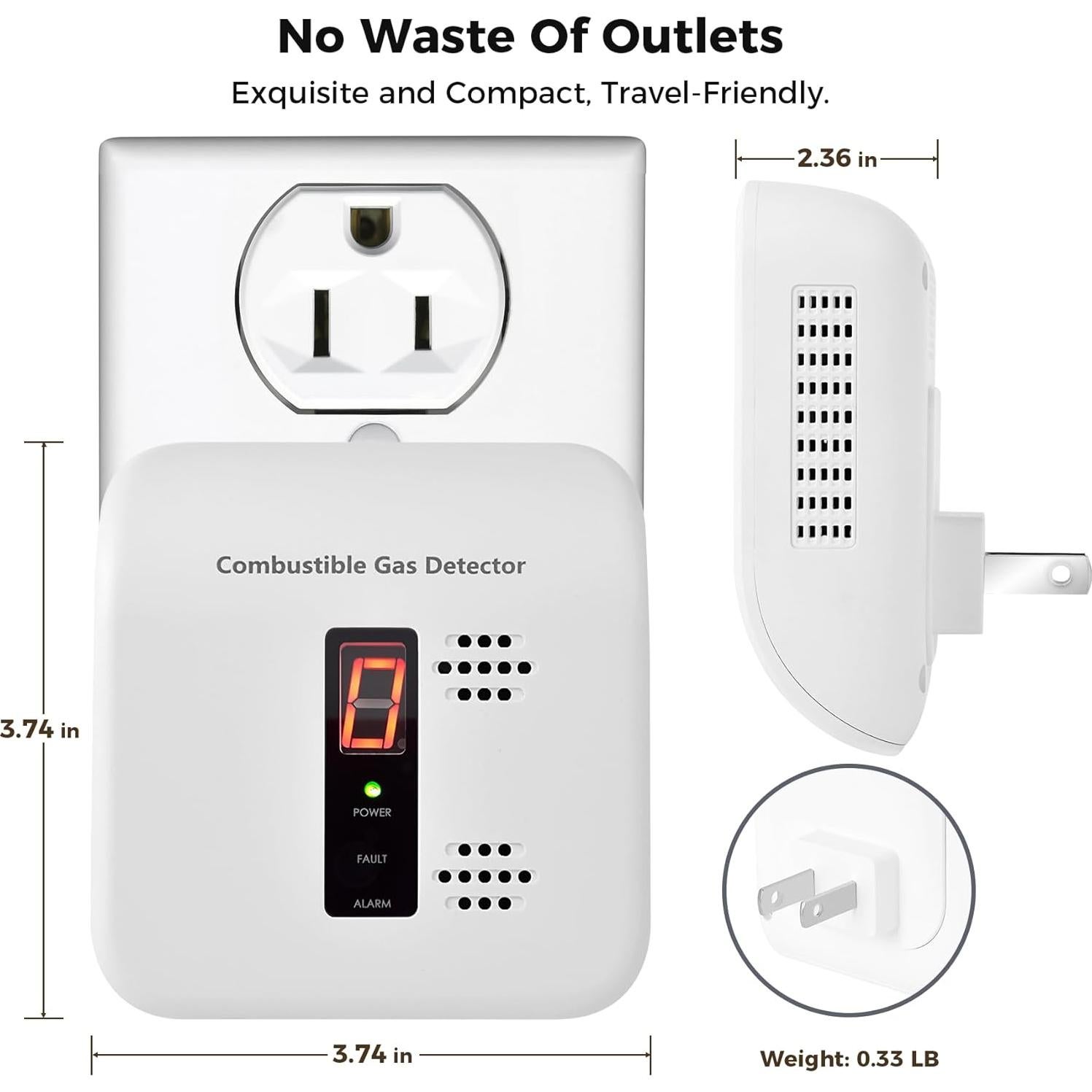 Detector de Fugas de Gas Natural y Propano Xalire Y401 Blanco