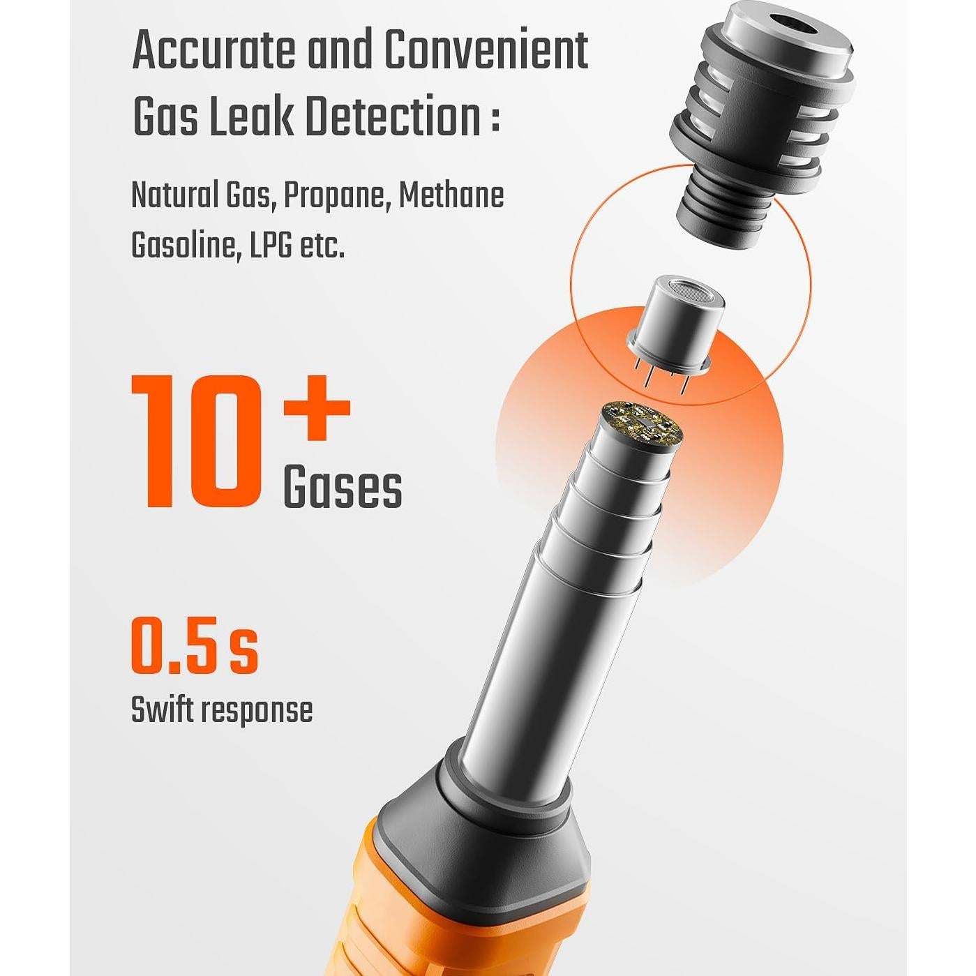 Detector de Fugas de Gas TopTes PT299 Portátil con Varilla Extensible
