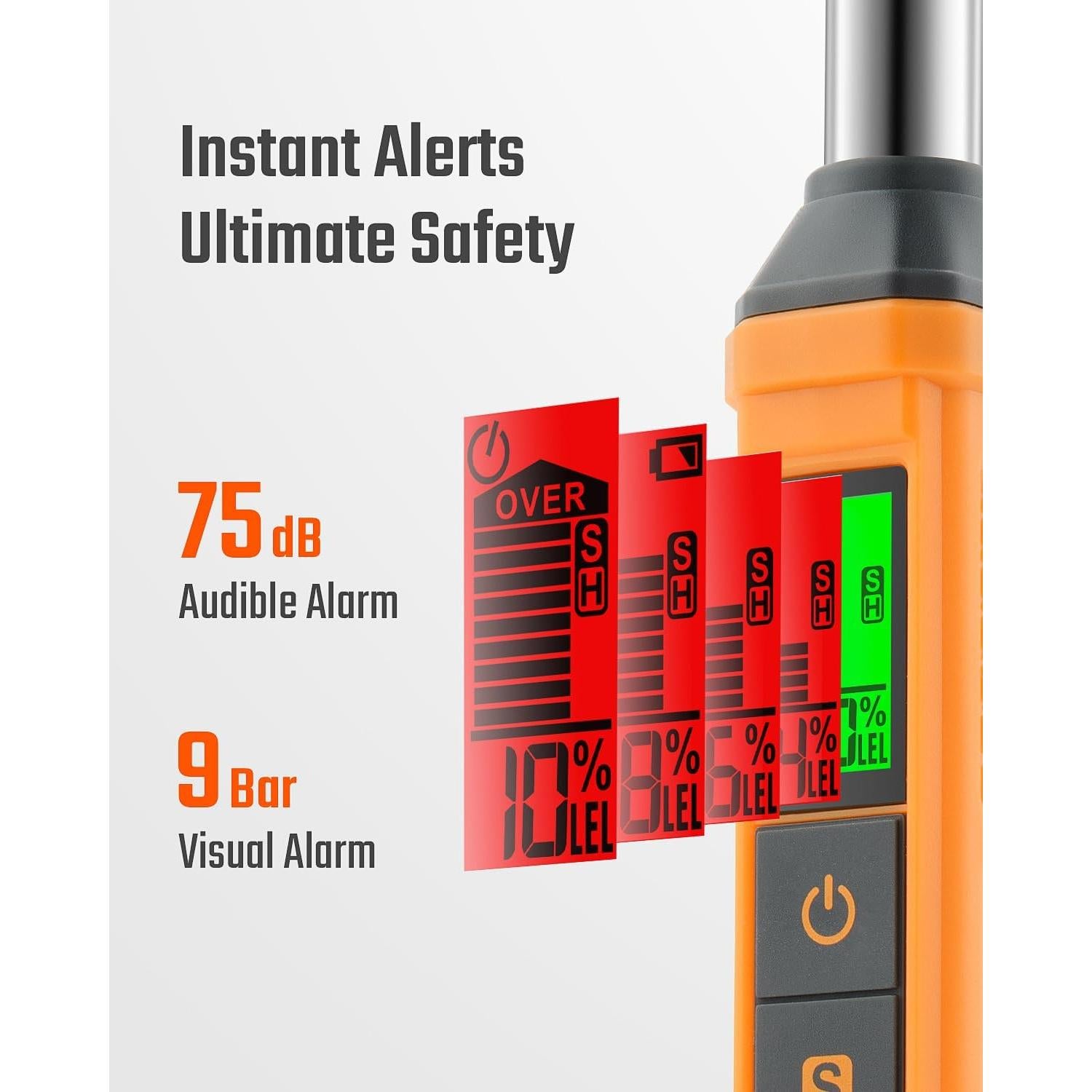 Detector de Fugas de Gas TopTes PT299 Portátil con Varilla Extensible