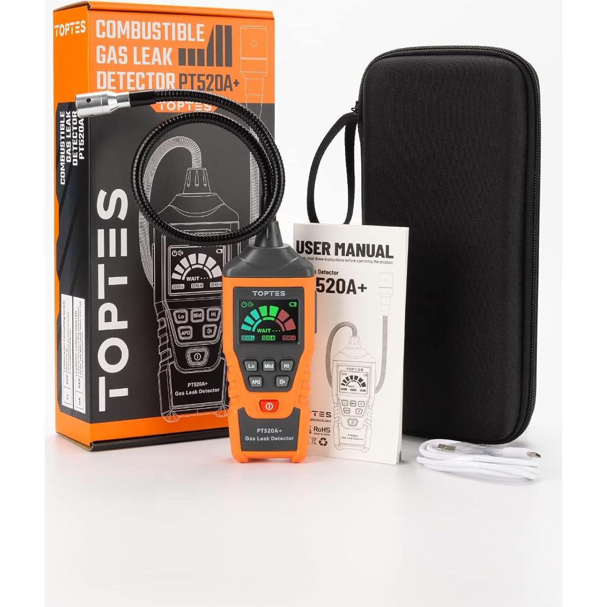 Detector de Fugas de Gas TOPTES PT520A+ Recargable 43.5 cm