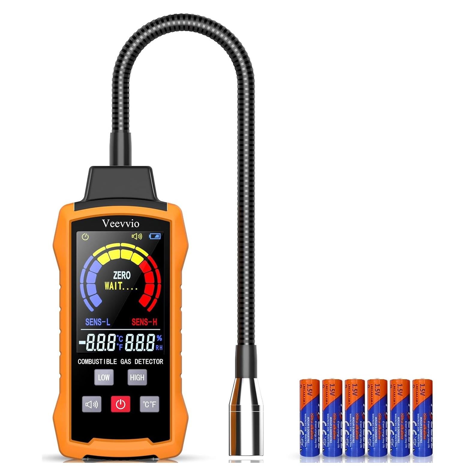 Detector de Fugas de Gas Veevvio con Alarma Visual y Auditiva