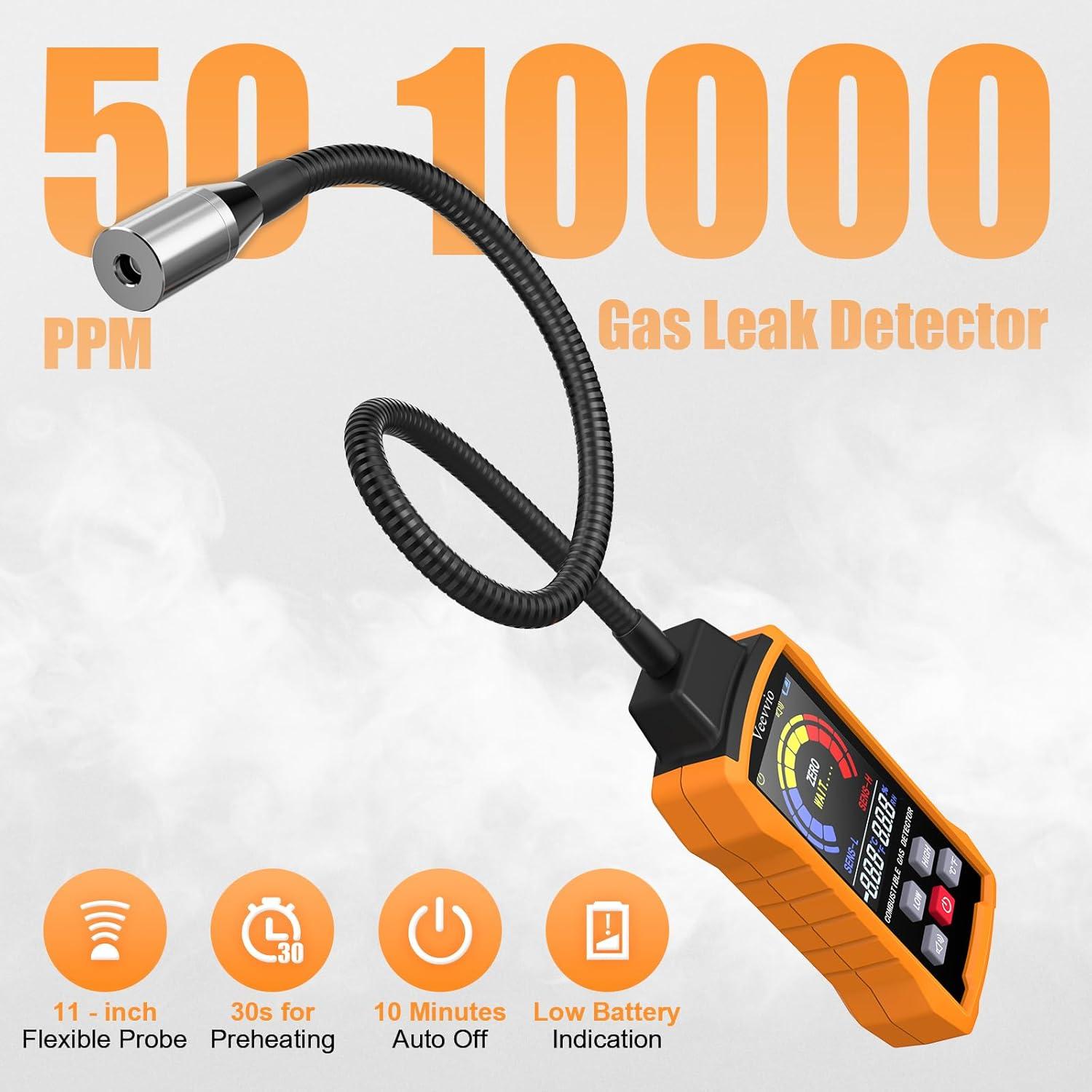 Detector de Fugas de Gas Veevvio con Alarma Visual y Auditiva