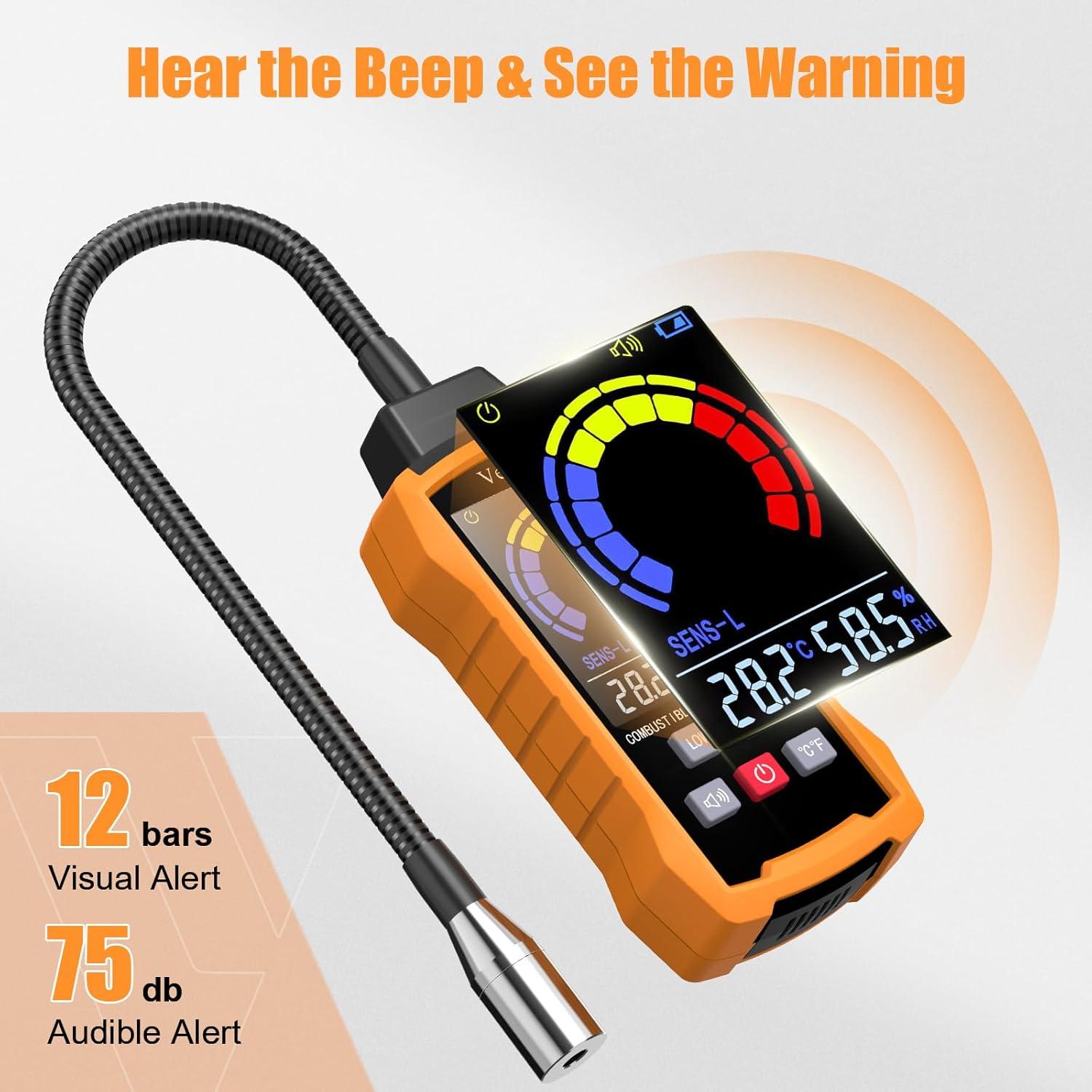 Detector de Fugas de Gas Veevvio con Alarma Visual y Auditiva