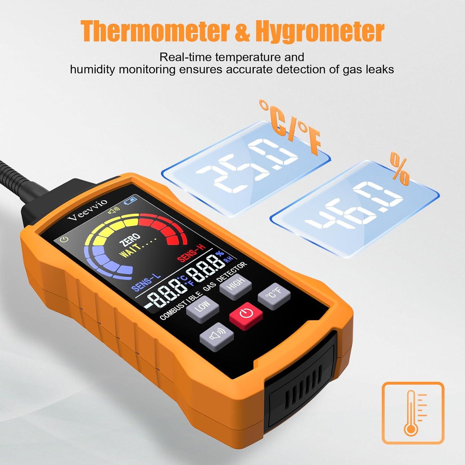 Detector de Fugas de Gas Veevvio con Alarma Visual y Auditiva