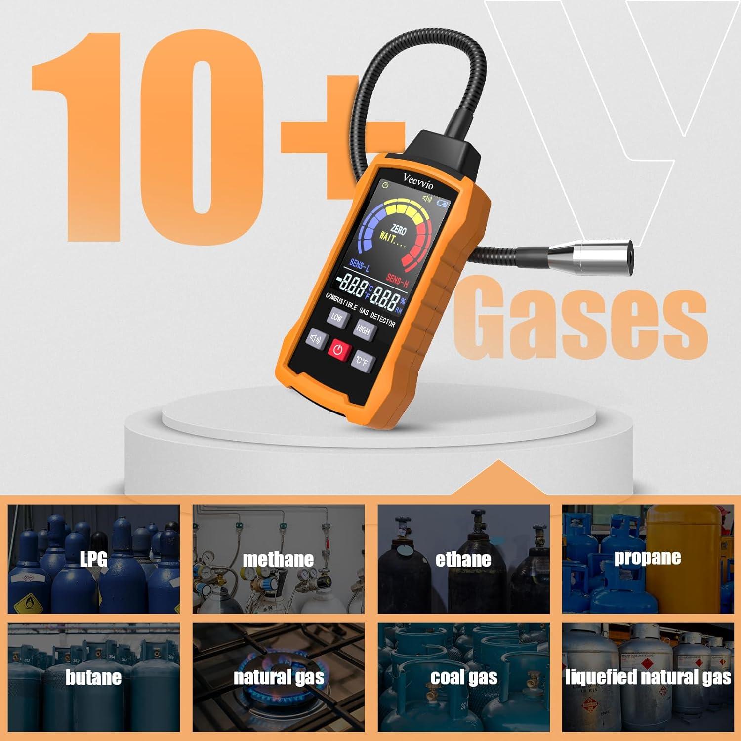 Detector de Fugas de Gas Veevvio con Alarma Visual y Auditiva