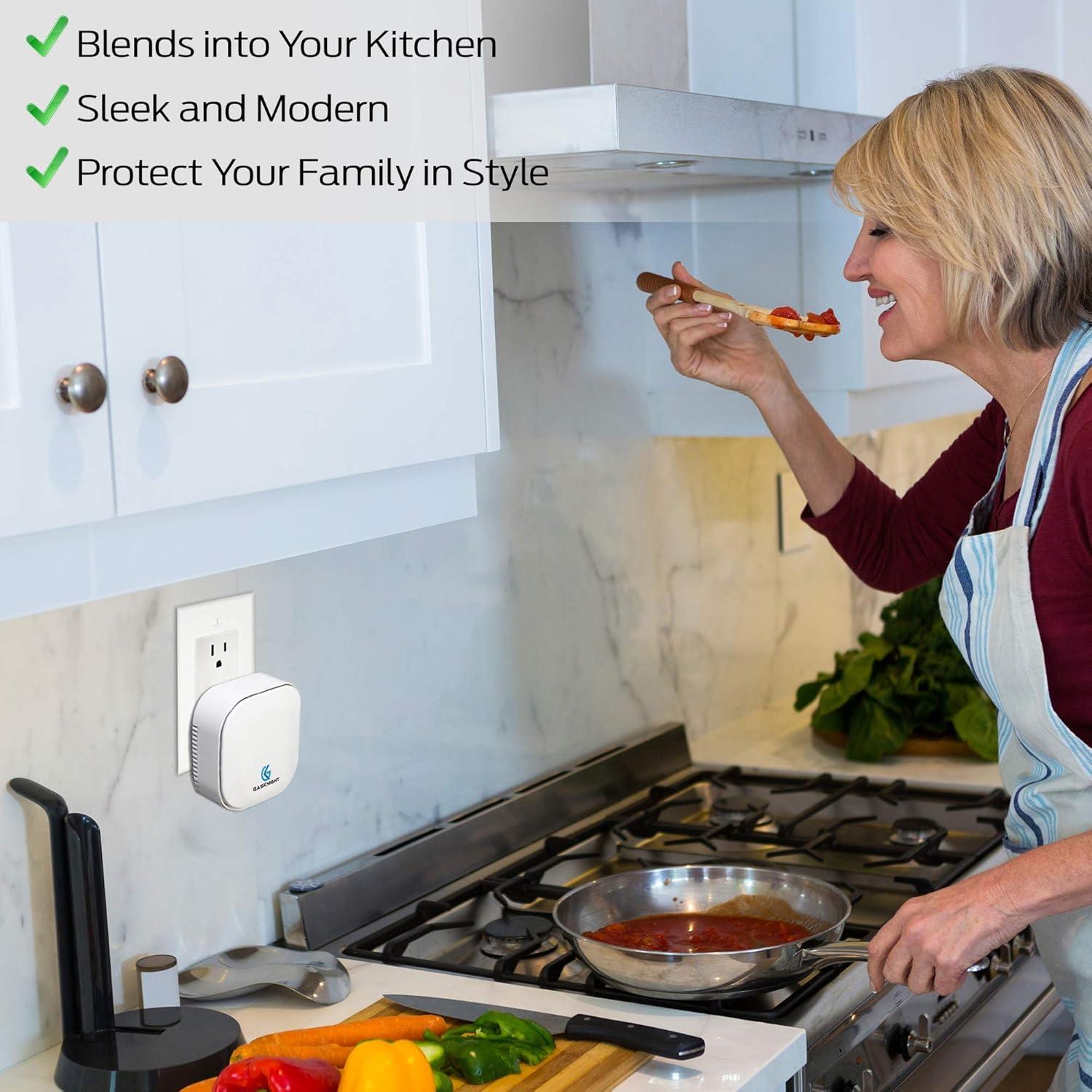 Detector de Gas Natural GasKnight GK2000 Blanco Con Enchufe