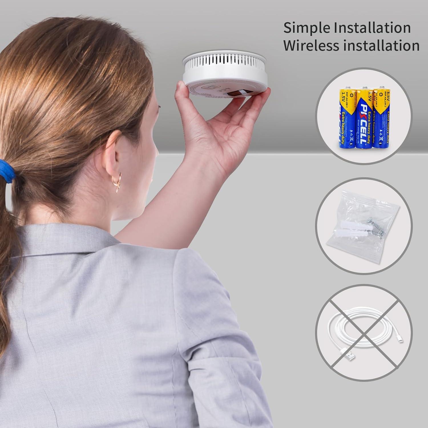 Detector de CO y Humo OLUNCLE 2 en 1 con Pantalla LCD