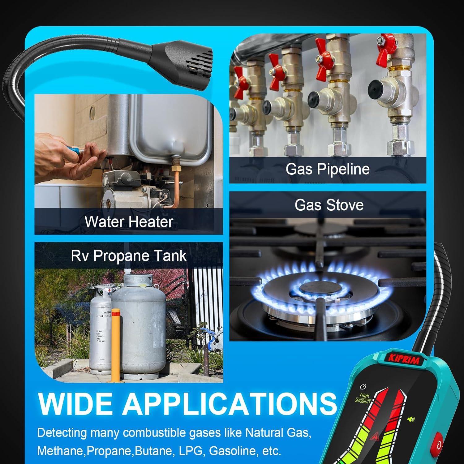 Detector de Fugas de Gas Kiprim GD01 con Sonda Flexible 23.9 cm