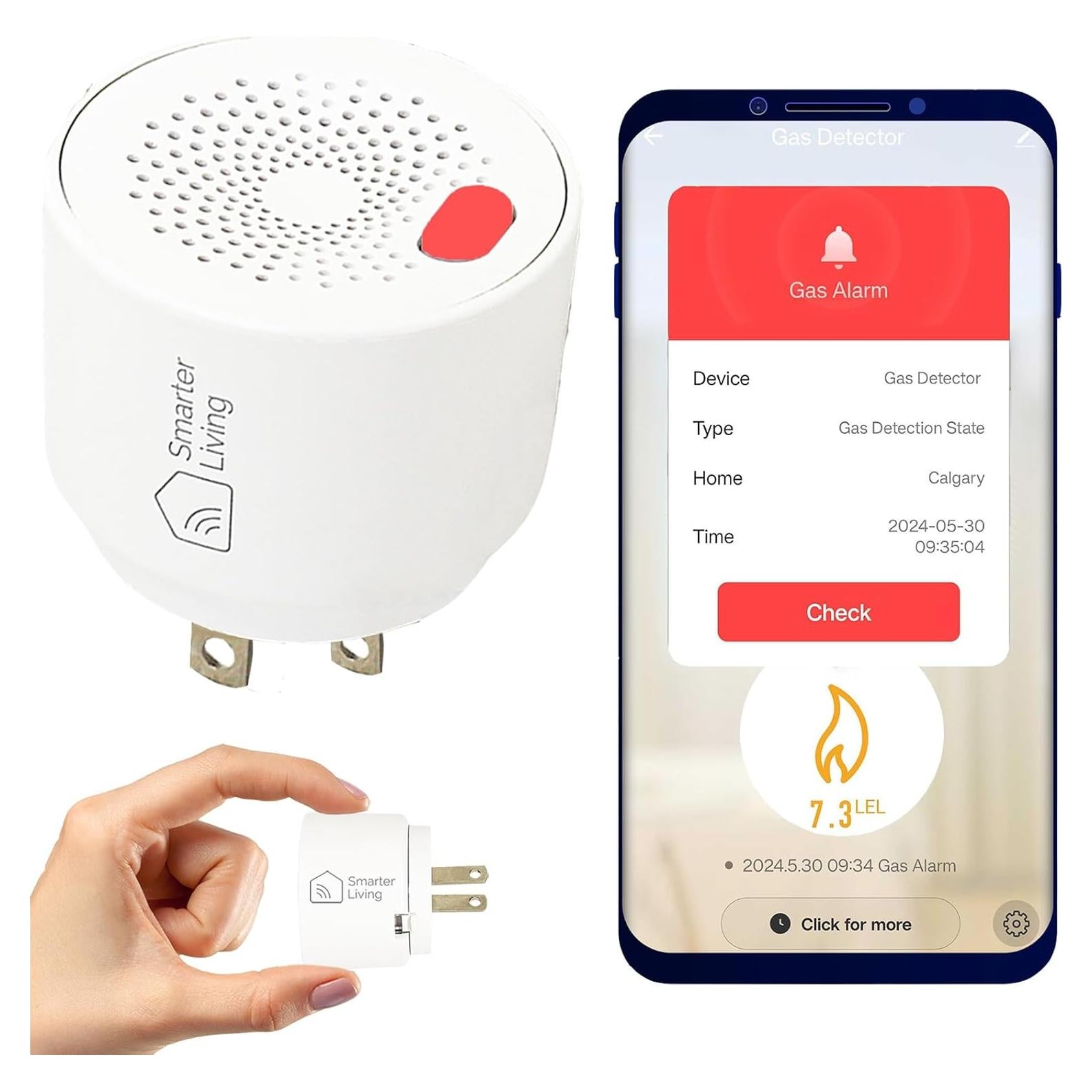 Detector de Fugas de Gas WiFi Smarter Living KMG-TY109