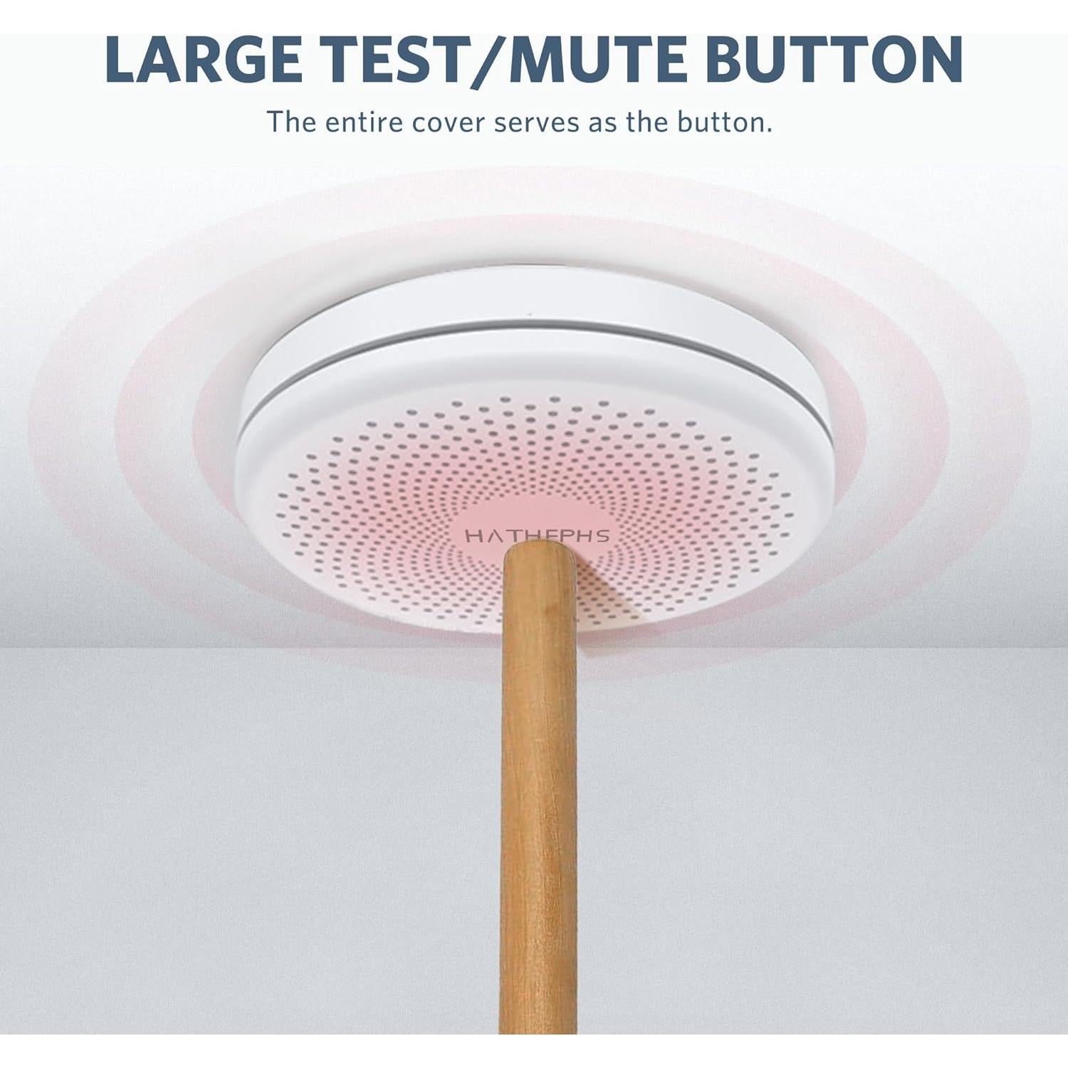 Detector de Humo y Monóxido de Carbono HATHEPHS 10 Años