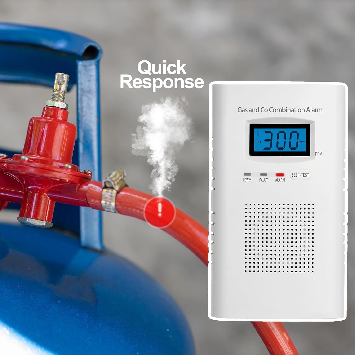 Detector de Gas y Monóxido de Carbono Koabbit KH-522 - Paquete de 2