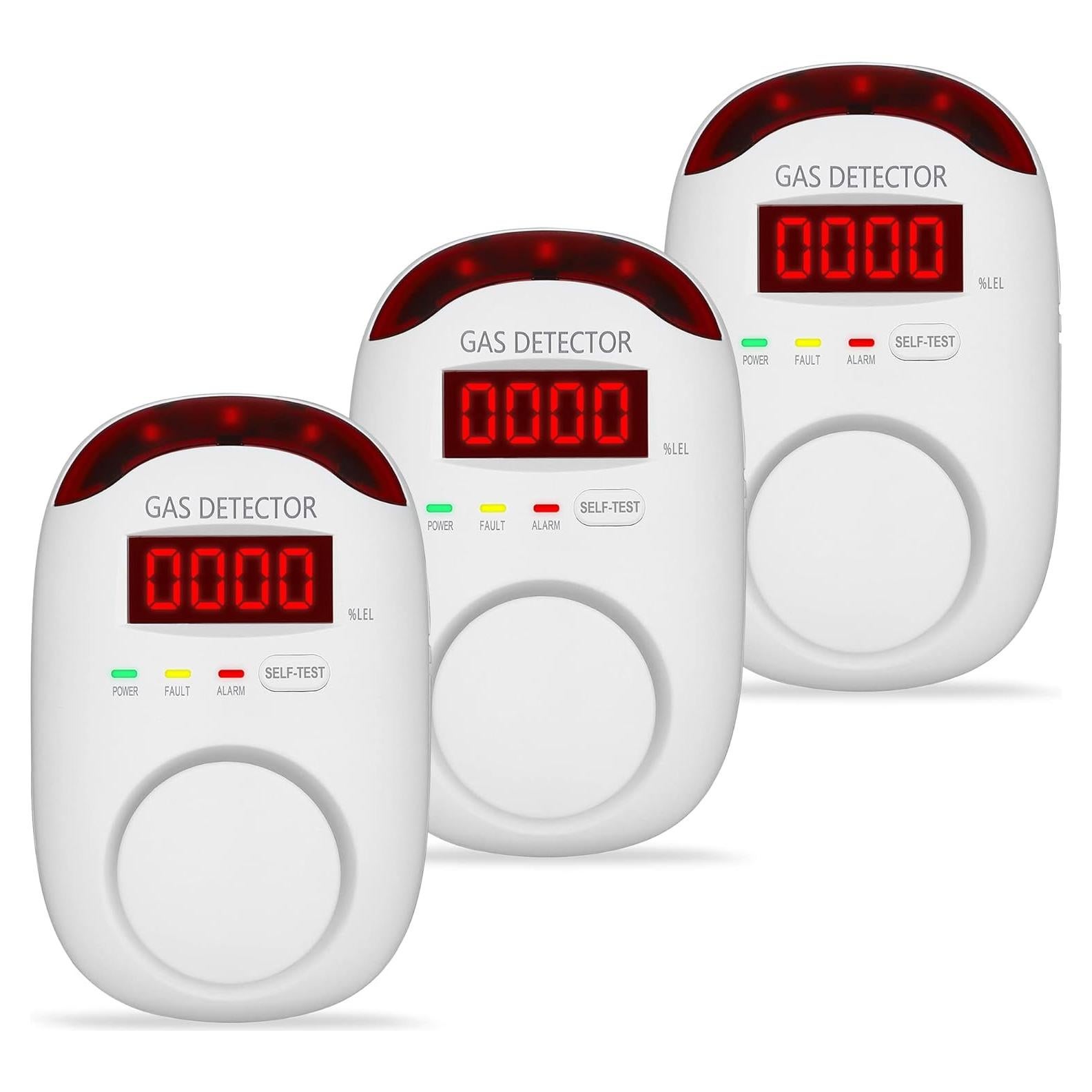 Detector de Gas Natural Hembisen WA886 - 3 Paquetes, Alarma 85dB