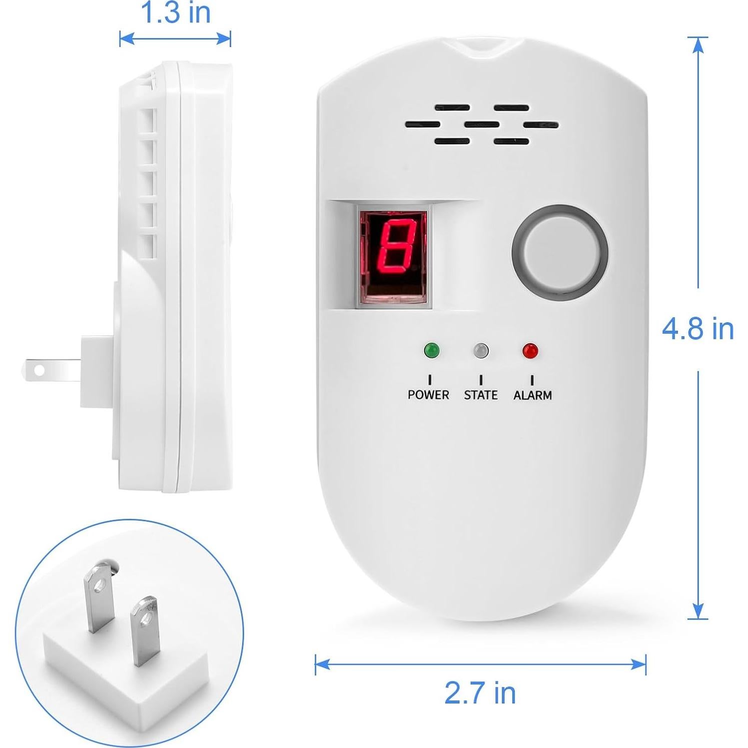 Detector de Gas Natural Eksahol BRJ-502 Enchufable 85dB