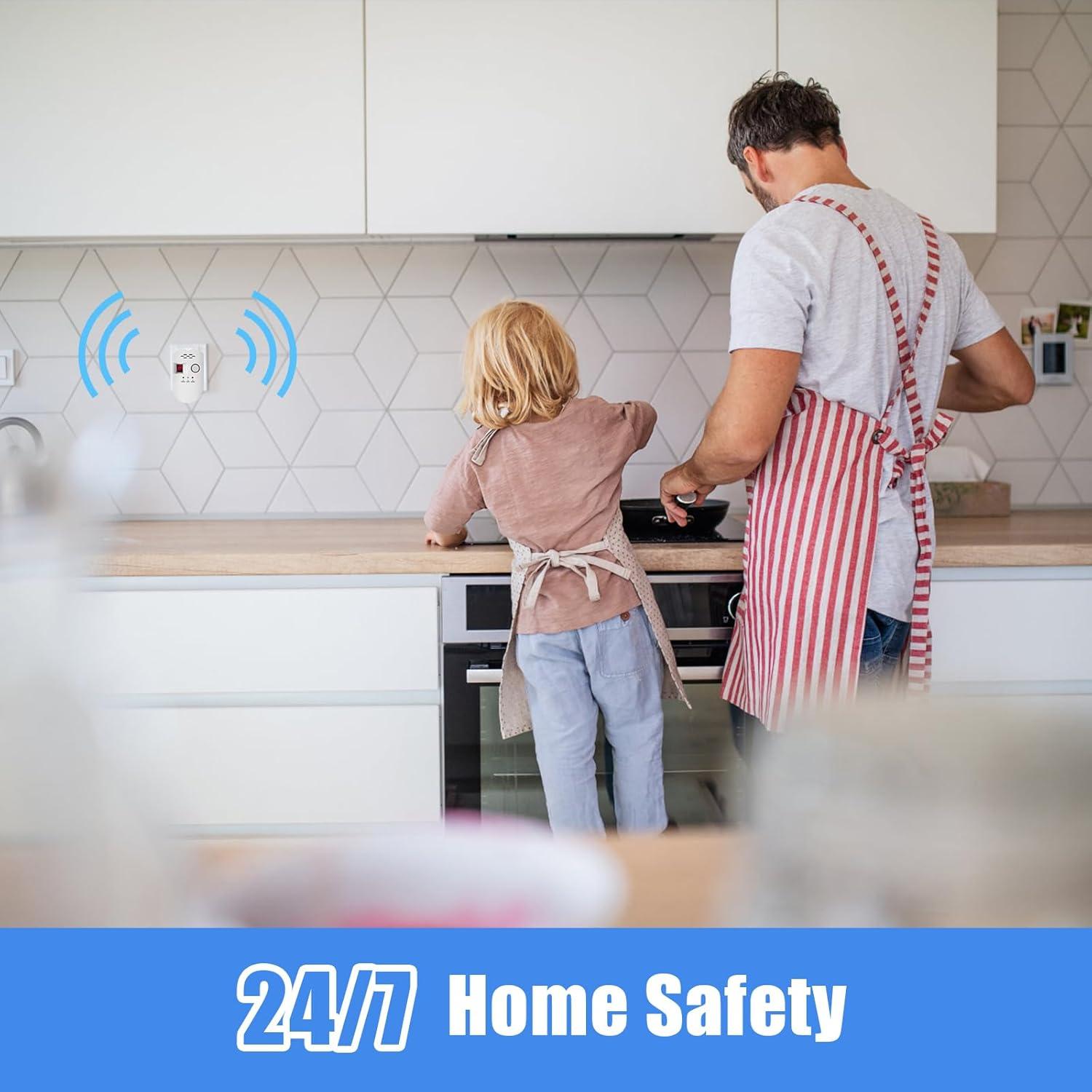 Detector de Gas Natural Eksahol BRJ-502 Enchufable 85dB