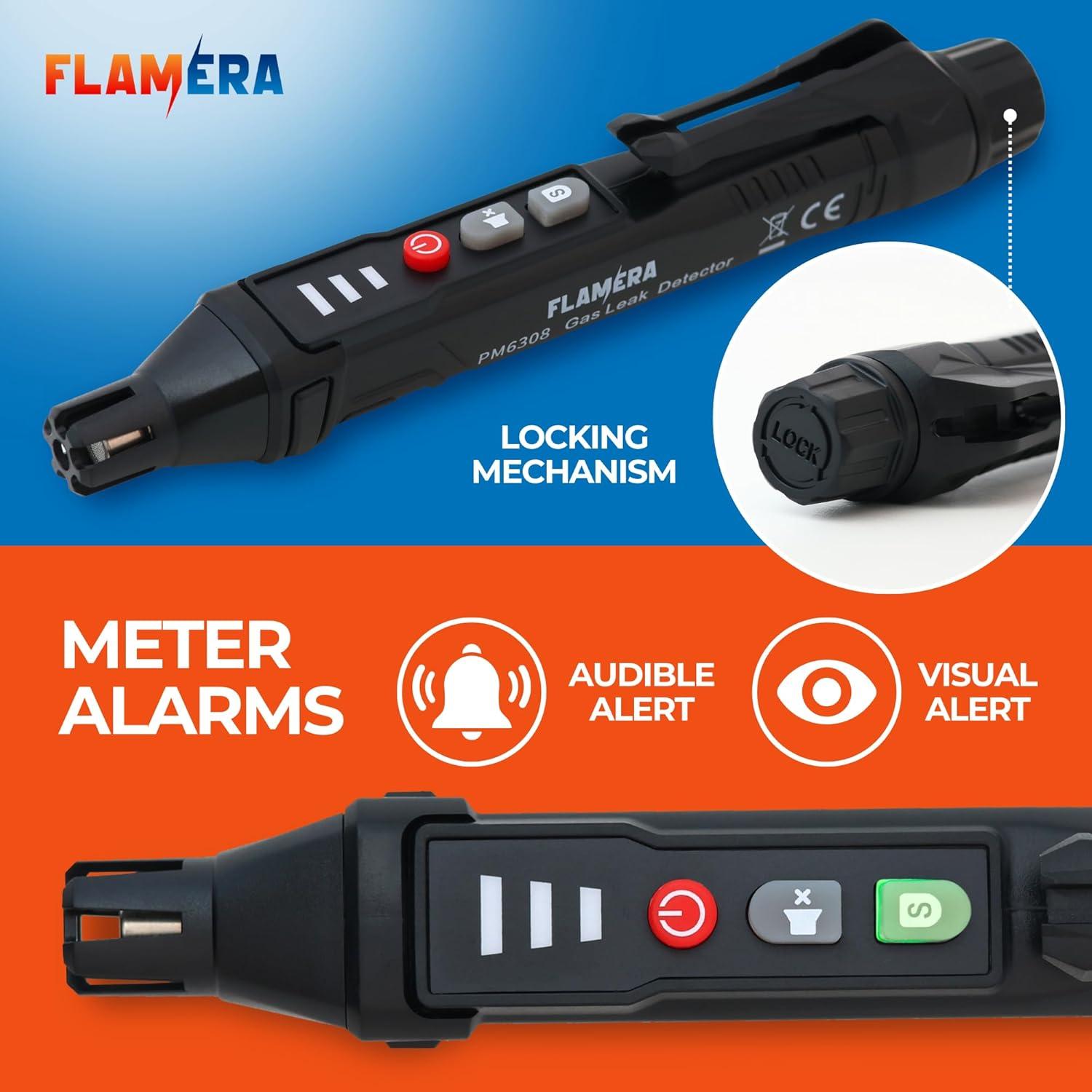 Detector de Fugas de Gas Flamera Portátil con Alarma Visual y Auditiva