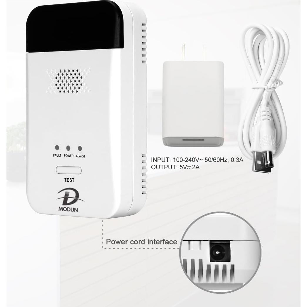 Detector de Gas MODUN D AT-RQ01 con Pantalla LED y Alarma 85dB