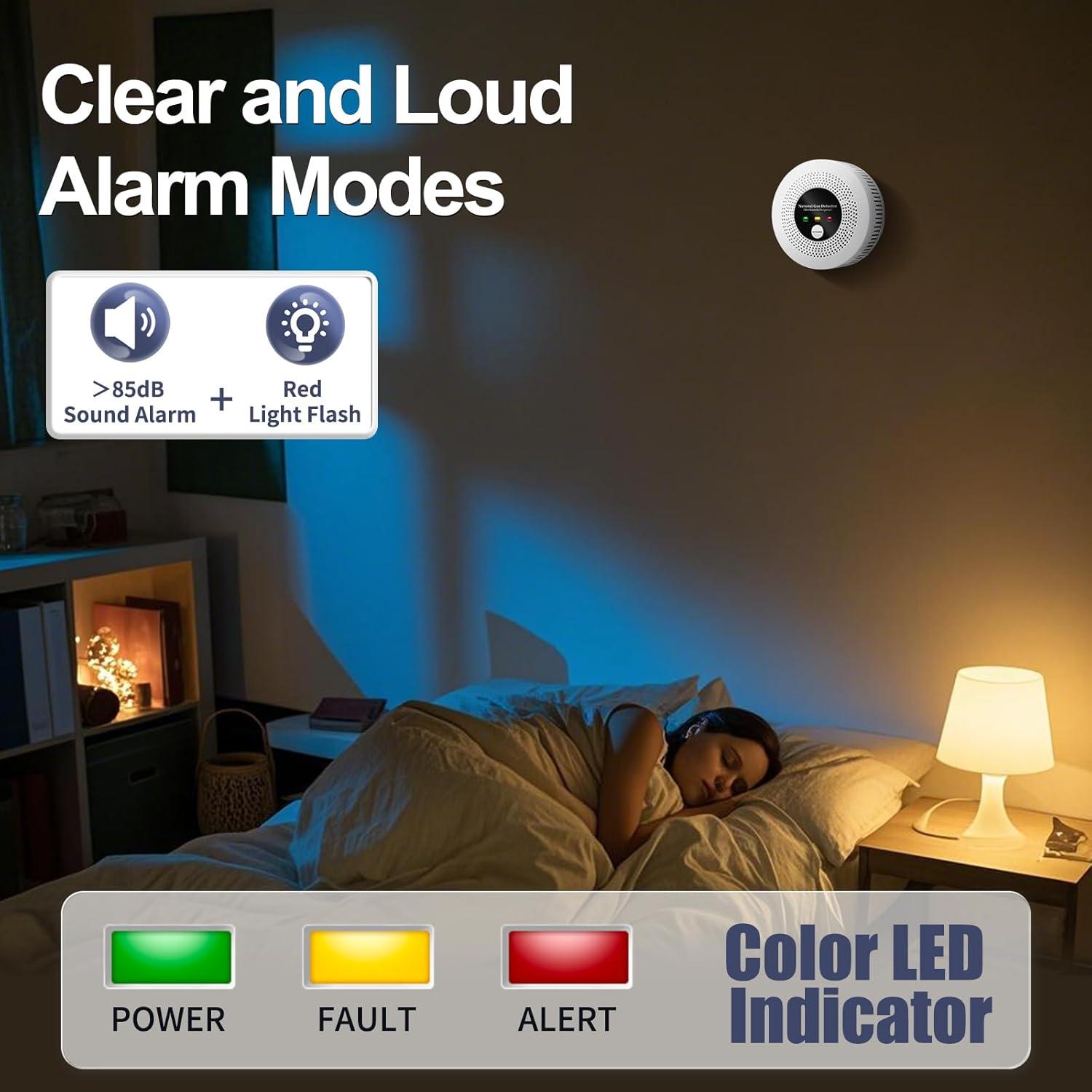 Detector de Gas Natural AOTIQUAL 750 con Alarma 85dB