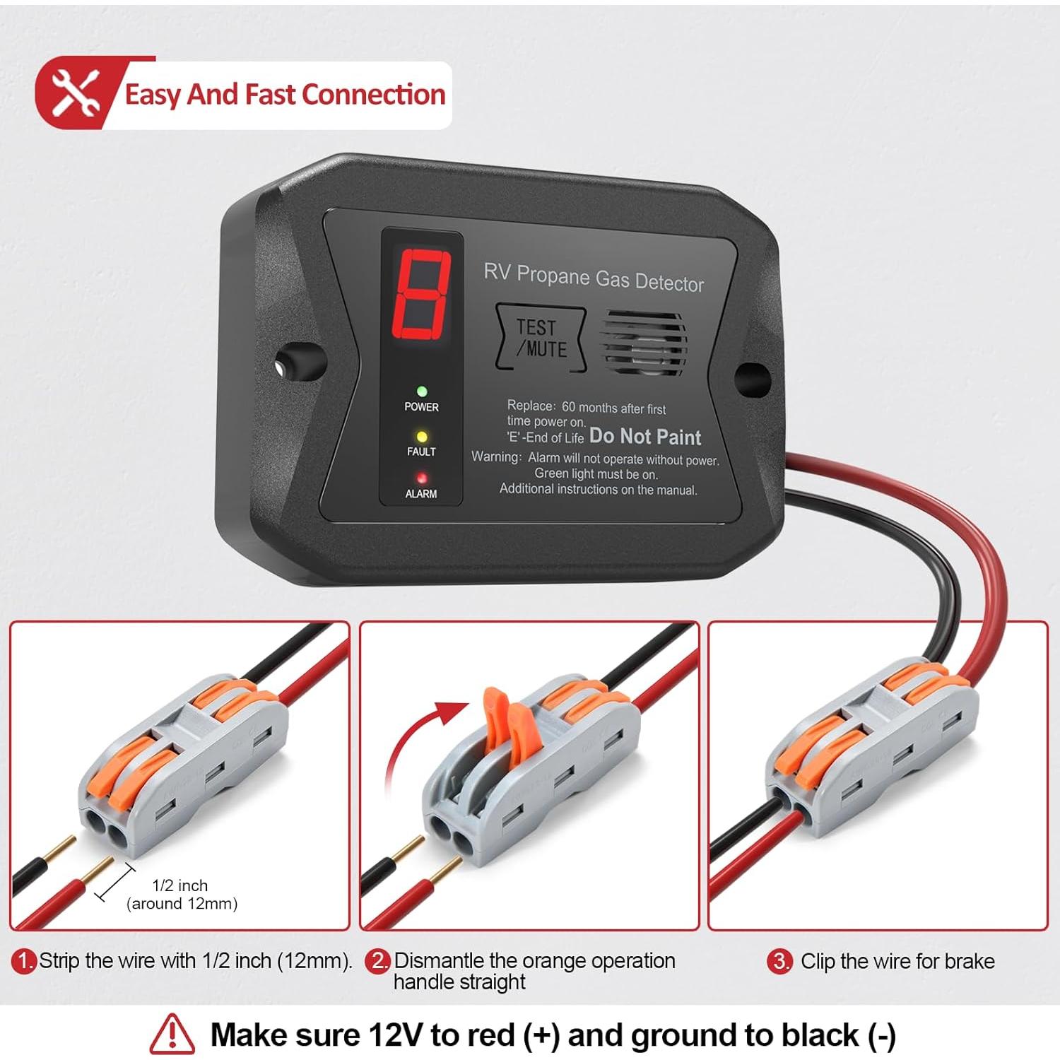 Detector de Gas Propano Leakbee R501 - Alarma Digital 12V para RV