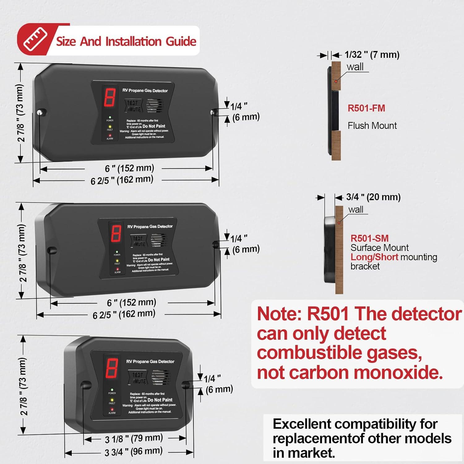 Detector de Gas Propano Leakbee R501 - Alarma Digital 12V para RV