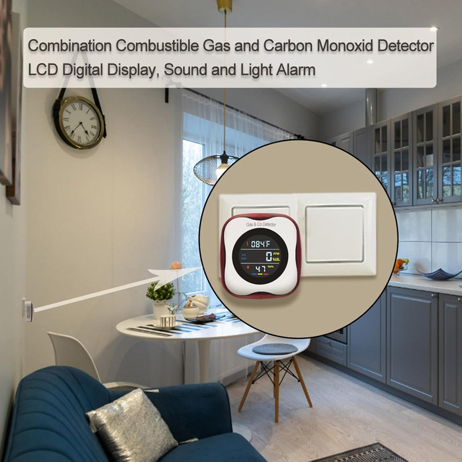 2 Detectores de Gas y Monóxido de Carbono FLUNGSKY 4-en-1