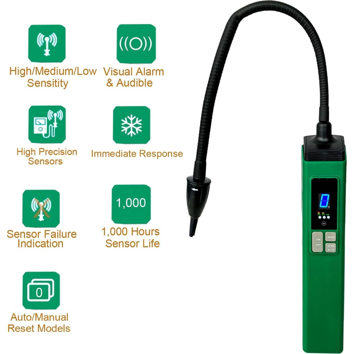 Detector de Fugas de Refrigerante Vanlison VAN-DY5751 con Pantalla Digital
