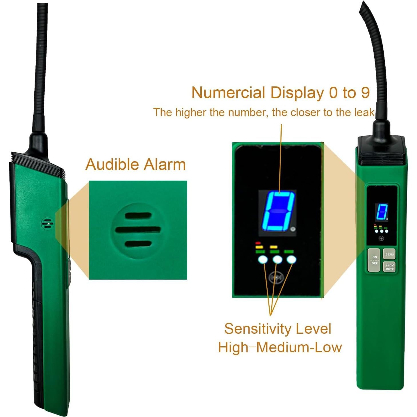 Detector de Fugas de Refrigerante Vanlison VAN-DY5751 con Pantalla Digital